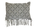 Makramee Kissen | Boho | 30 x 50 cm | hellgrau - Roo's Gift Shop