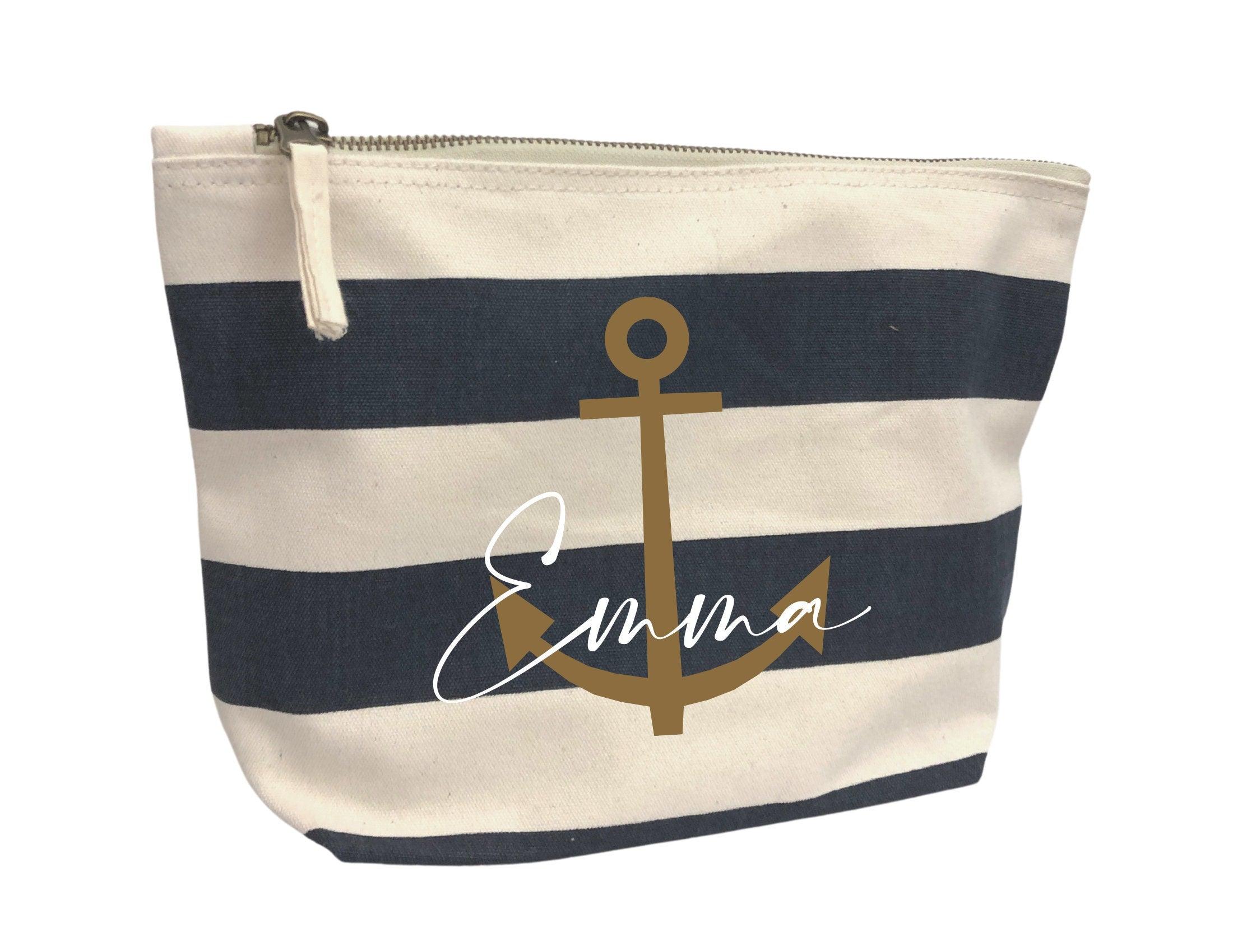 Maritime Kosmetiktasche | personalisierte Schminktasche | Kulturbeutel - Roo's Gift Shop
