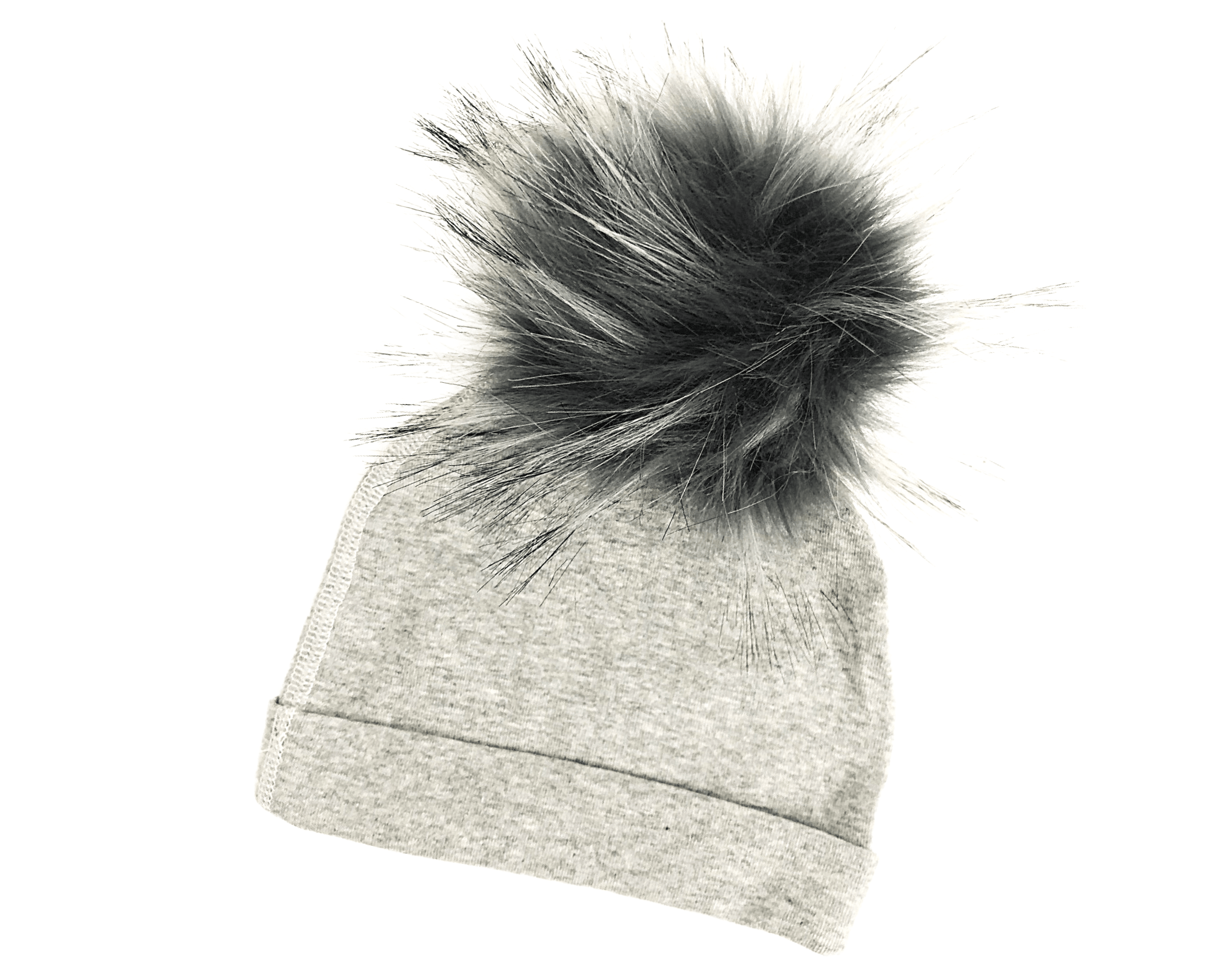 Mütze für Babys | Kunstfell | grau - Roo's Gift Shop