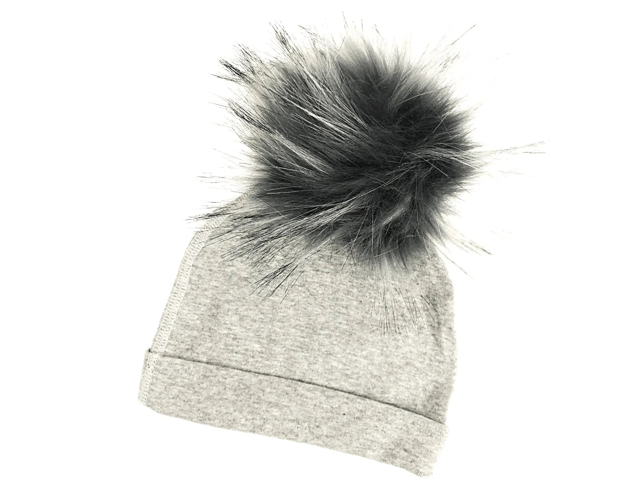 Mütze für Babys | Kunstfell | grau - Roo's Gift Shop