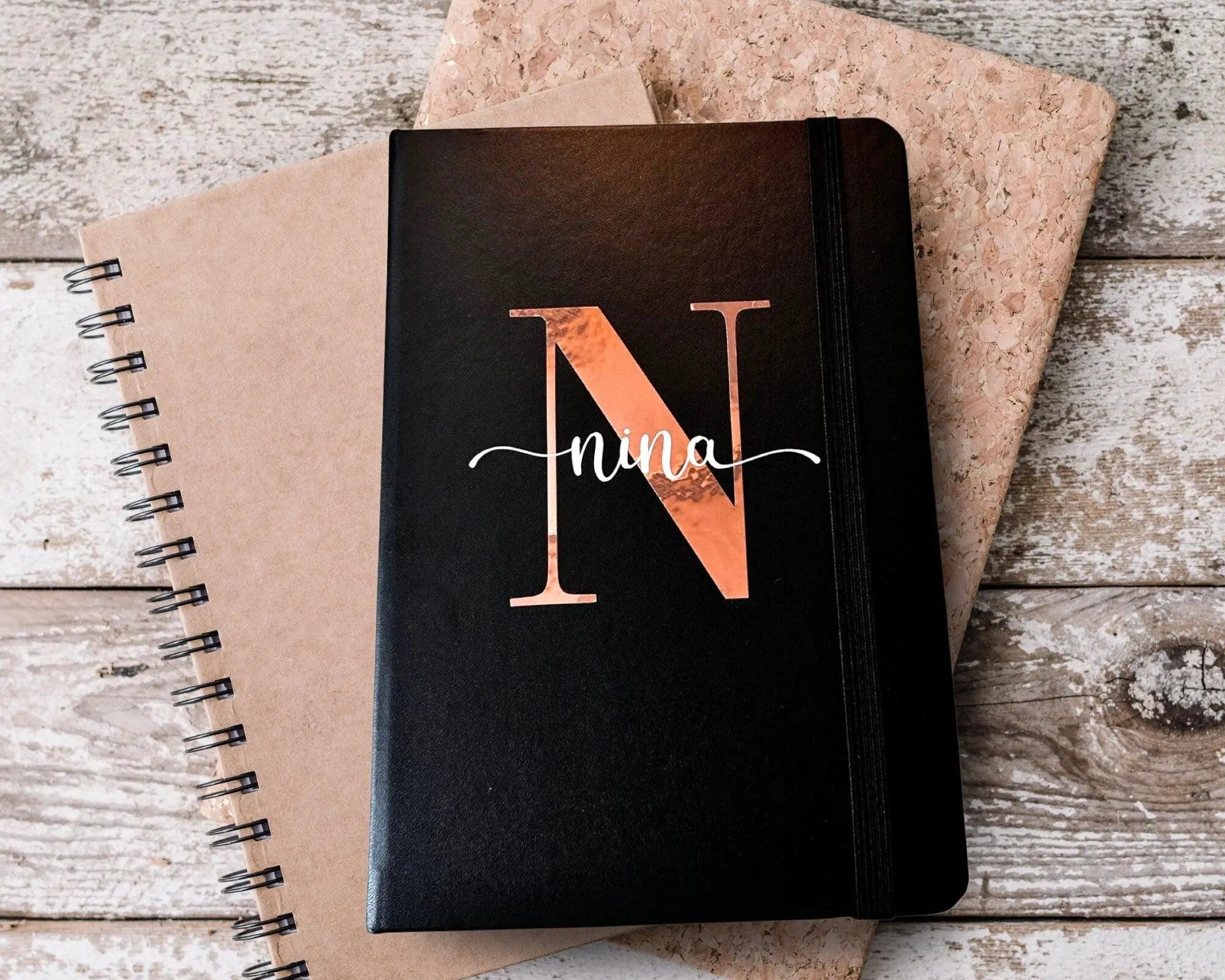 Notizbuch | personalisiert | schwarz - Roo's Gift Shop