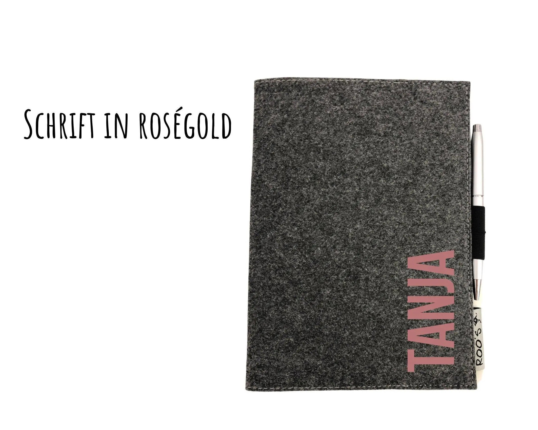 Notizbuch | personalisierte Filzhülle - Roo's Gift Shop