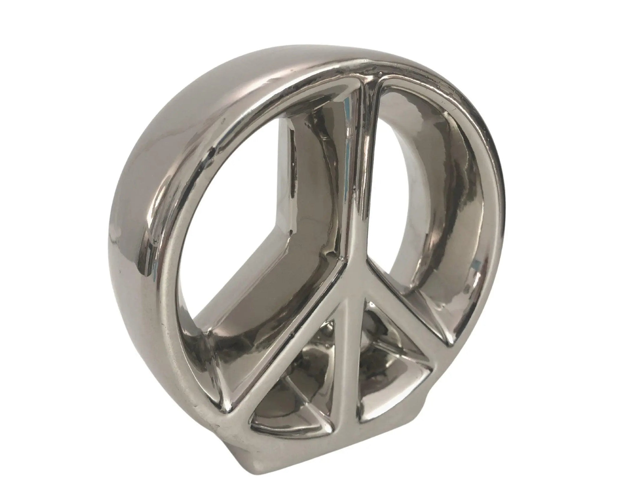 Objekt | Peace Zeichen | Keramik | silber - Roo's Gift Shop