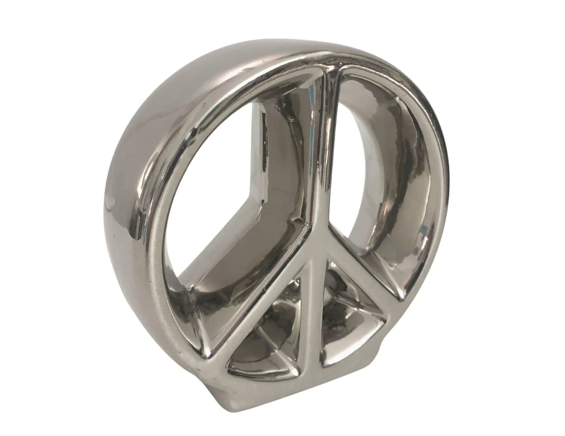 Objekt | Peace Zeichen | Keramik | silber - Roo's Gift Shop