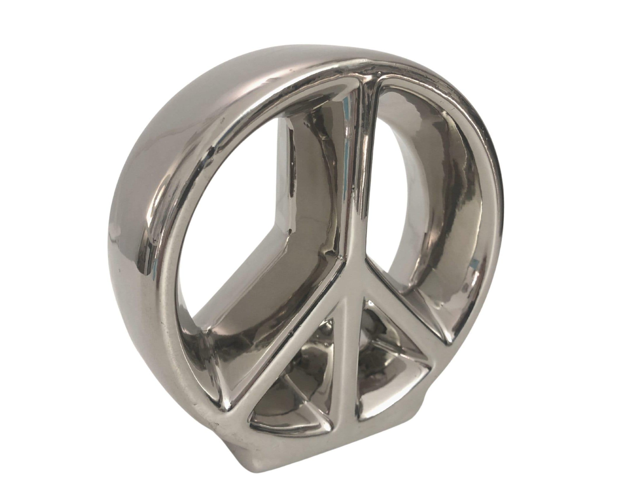 Objekt | Peace Zeichen | Keramik | silber - Roo's Gift Shop