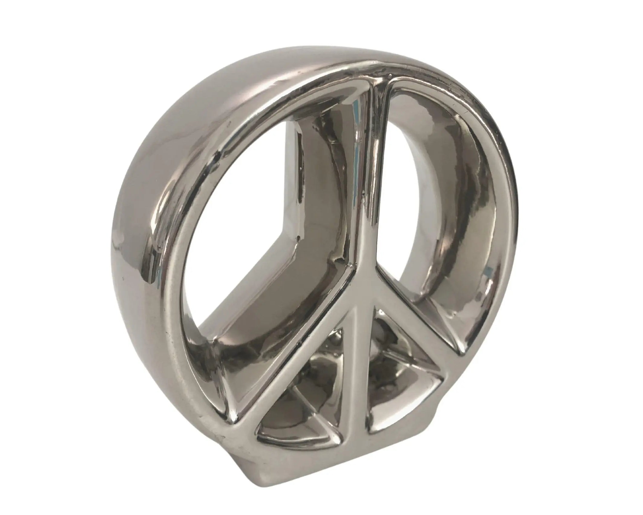 Objekt | Peace Zeichen | Keramik | silber - Roo's Gift Shop