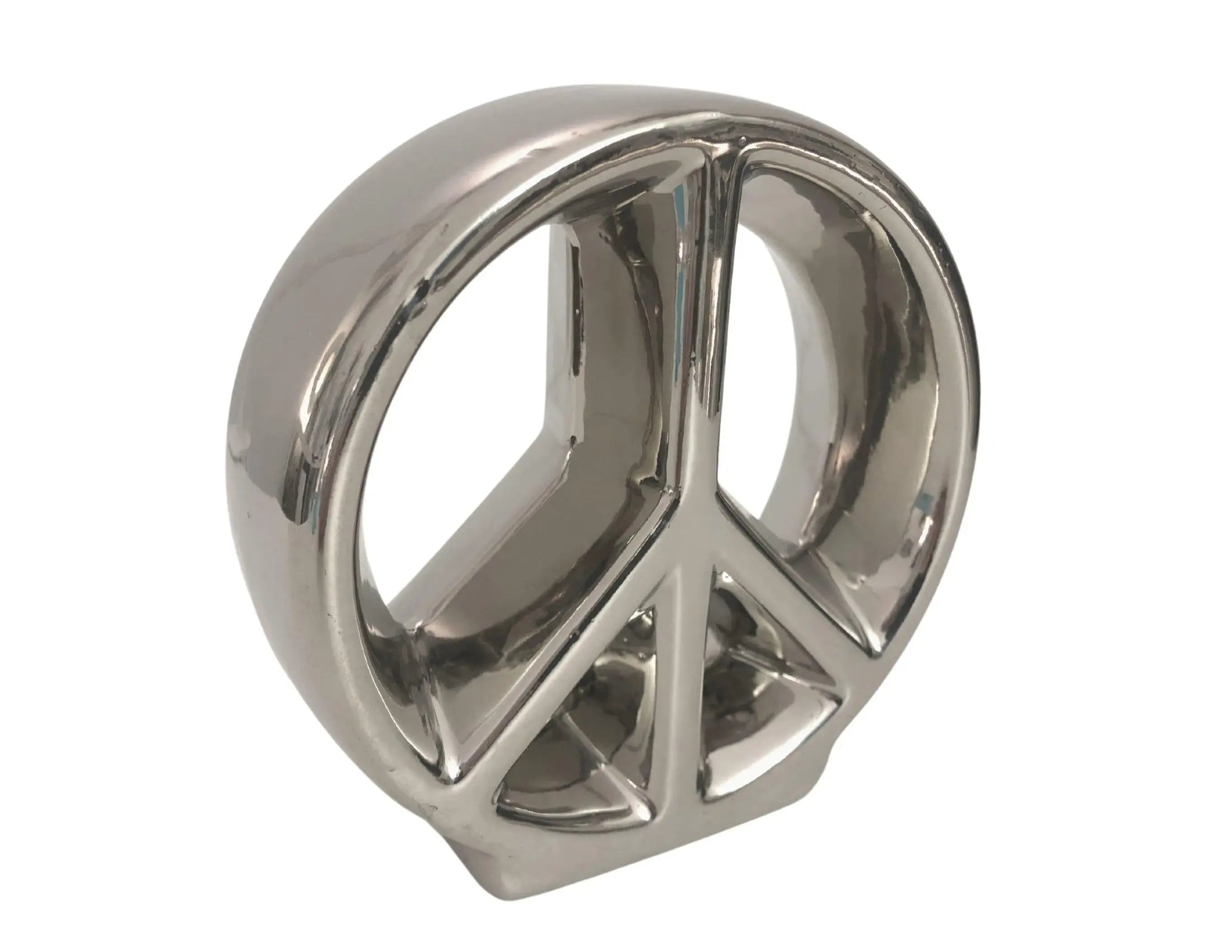 Objekt | Peace Zeichen | Keramik | silber - Roo's Gift Shop