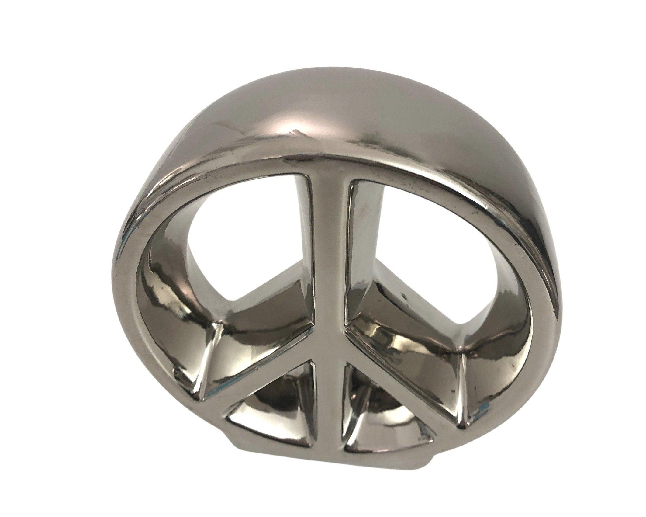 Objekt | Peace Zeichen | Keramik | silber - Roo's Gift Shop