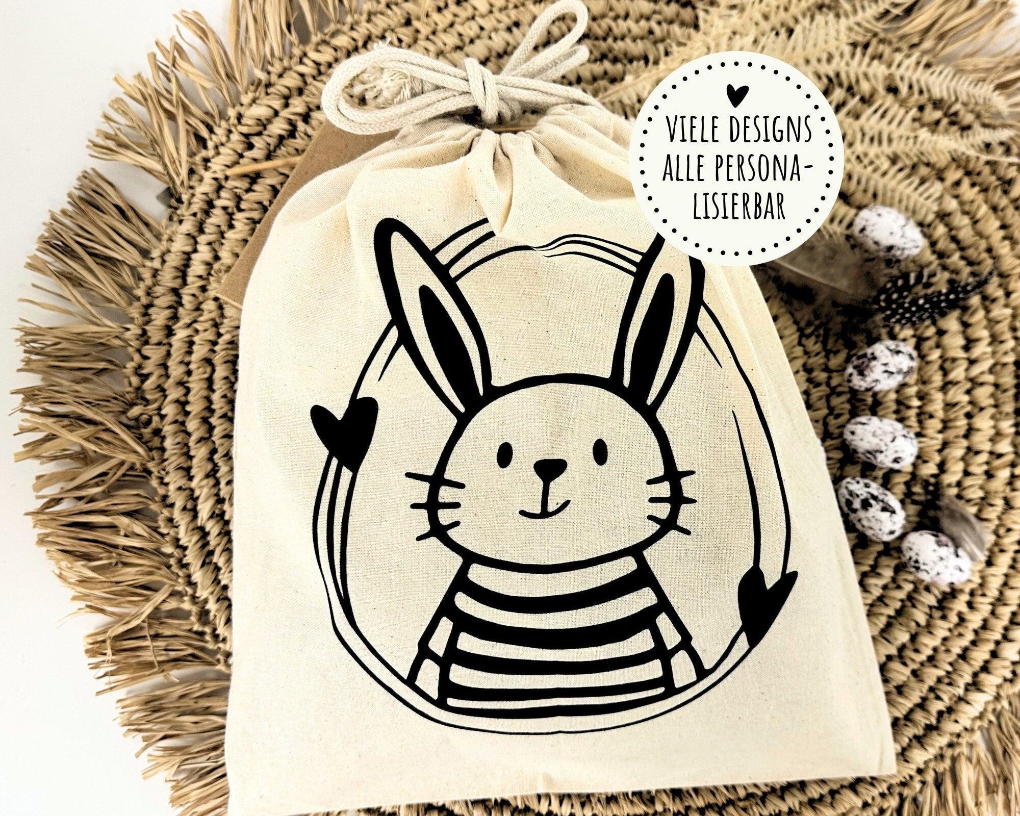 Oster Beutel | personalisierbare Jutebeutel für Ostern | Ostersäckchen für Kinder - Roo's Gift Shop