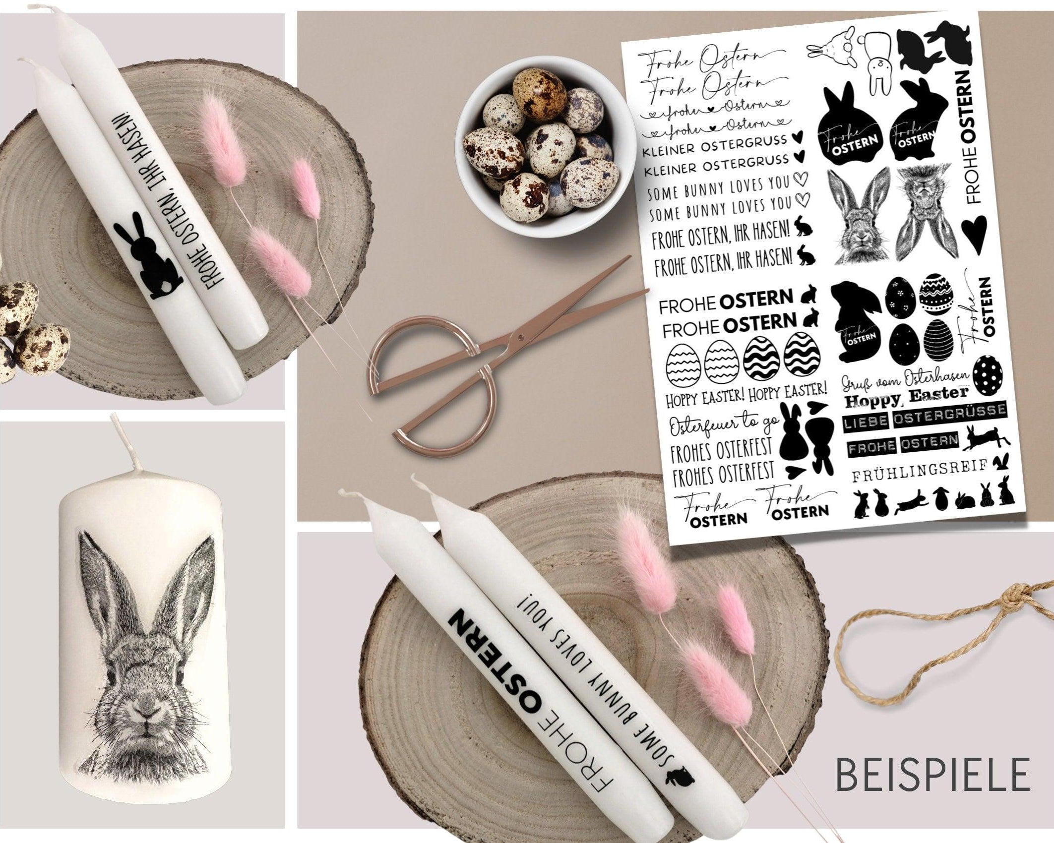 Oster Kerzen Tattoos | Wasserschiebefolie | auch als pdf download - Roo's Gift Shop