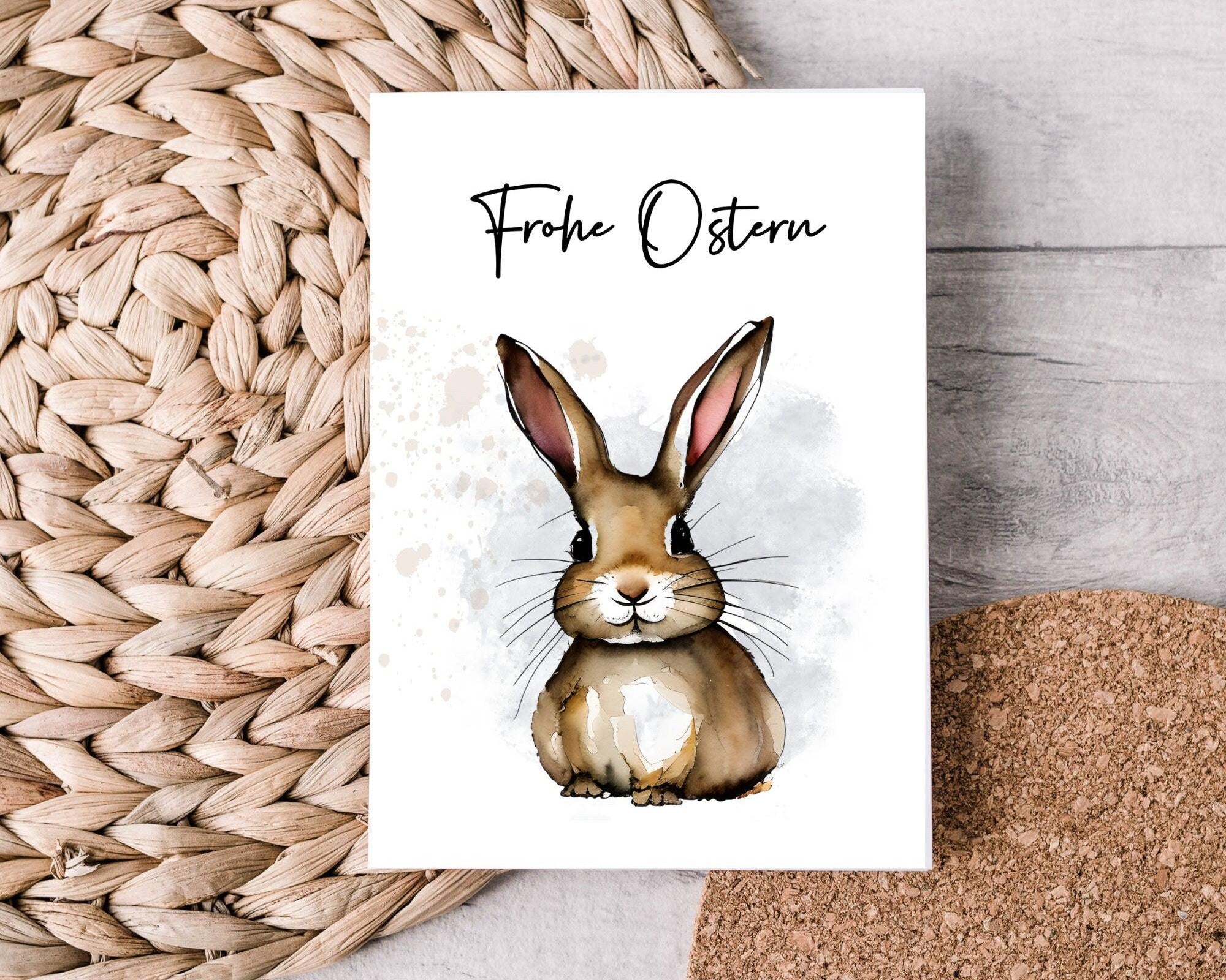 Osterkarte | Karte mit Hasen | Frohe Ostern - Roo's Gift Shop