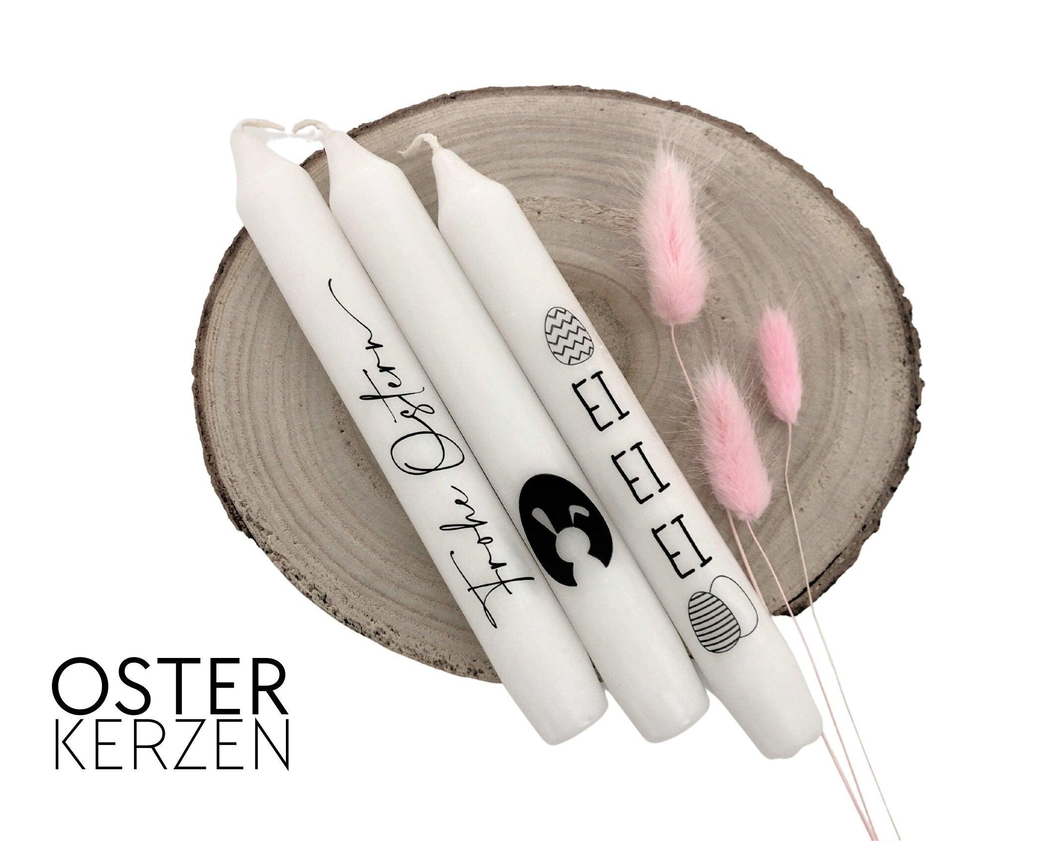 Osterkerzen mit Botschaft | drei Stabkerzen Ostern - Roo's Gift Shop