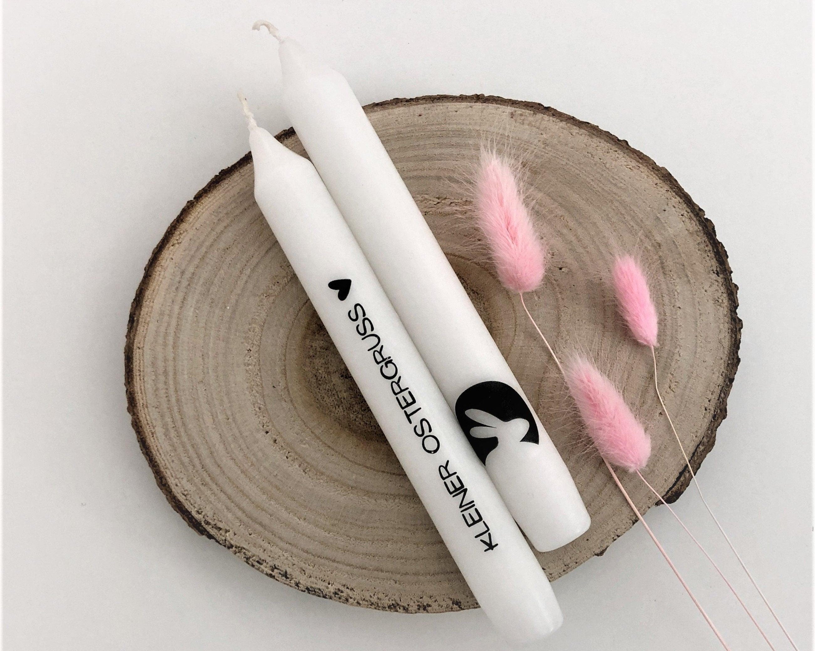 Osterkerzen mit Botschaft | zwei Stabkerzen Ostern - Roo's Gift Shop