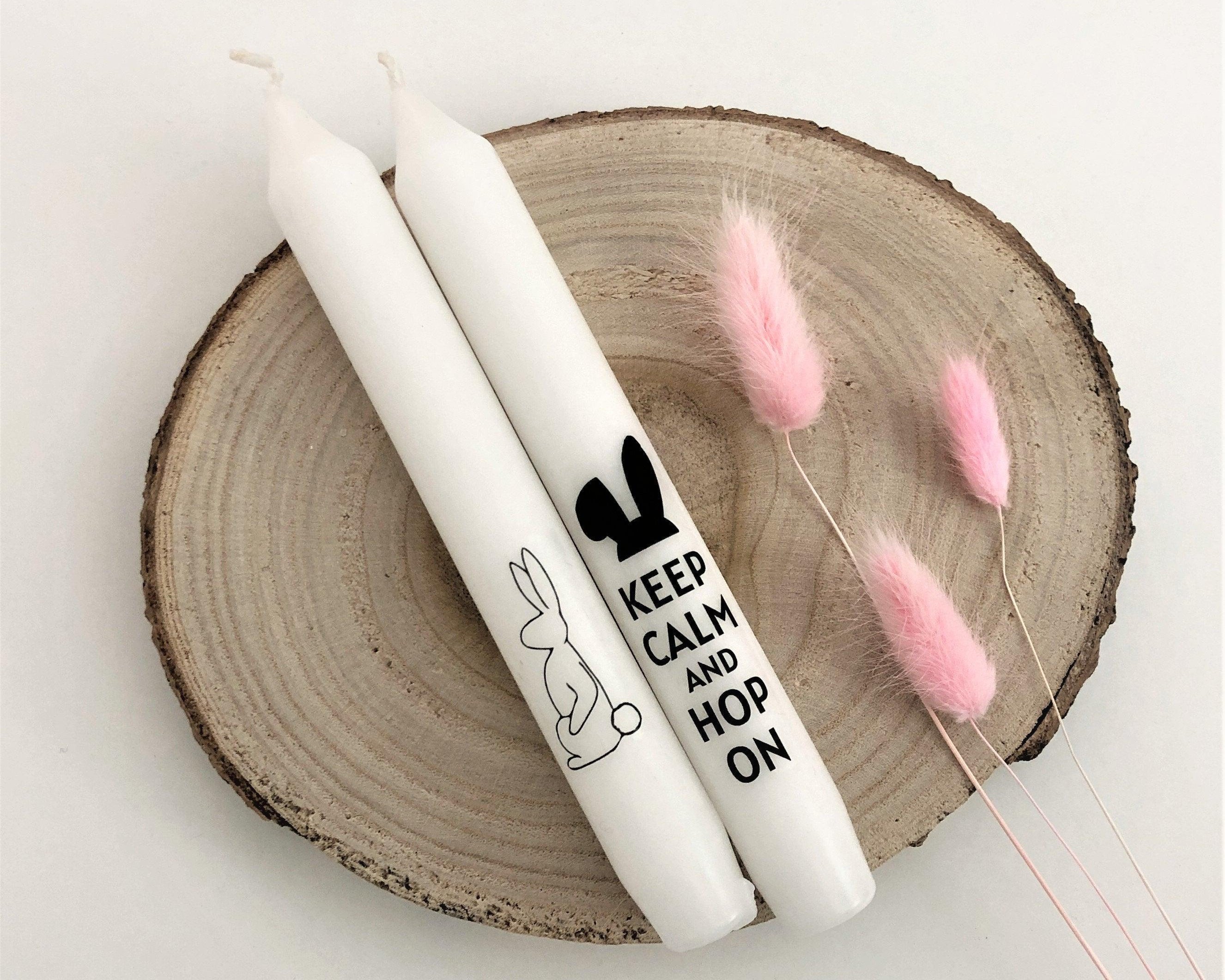 Osterkerzen mit Botschaft | zwei Stabkerzen Ostern - Roo's Gift Shop