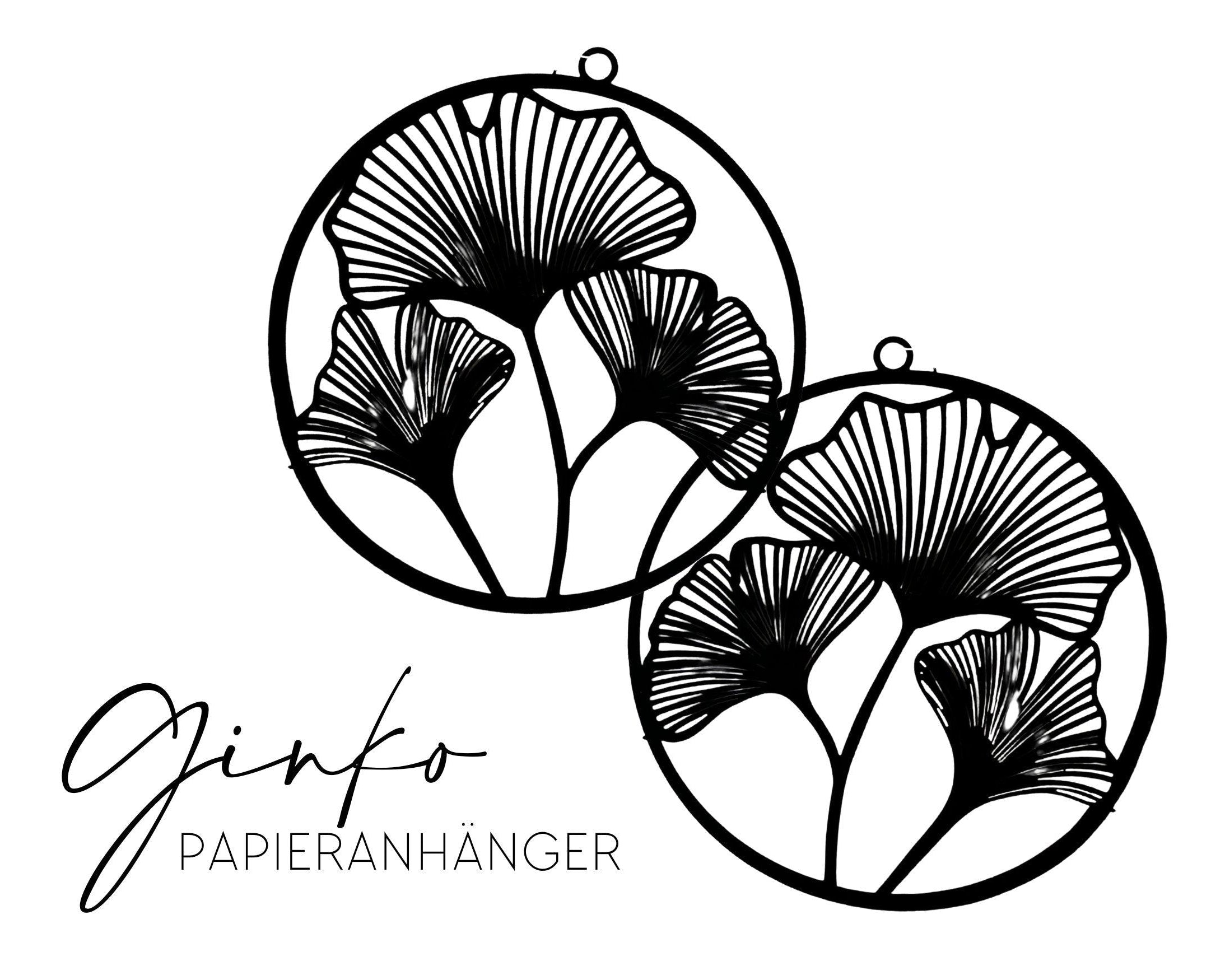 Papieranhänger | Ginko | 2 Stück | schwarz - Roo's Gift Shop