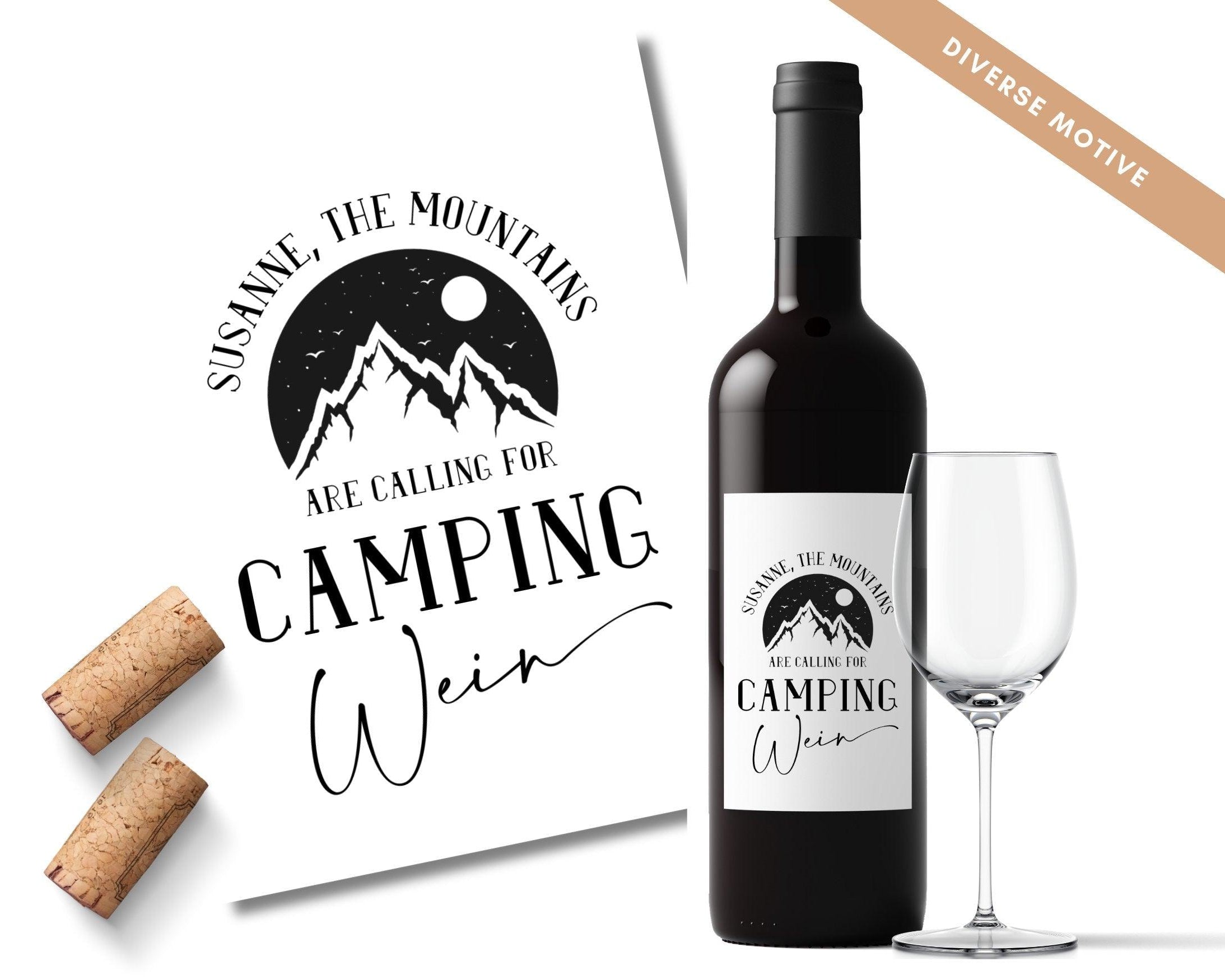 Personalisiertes Weinflaschen Etikett | Camping - Roo's Gift Shop