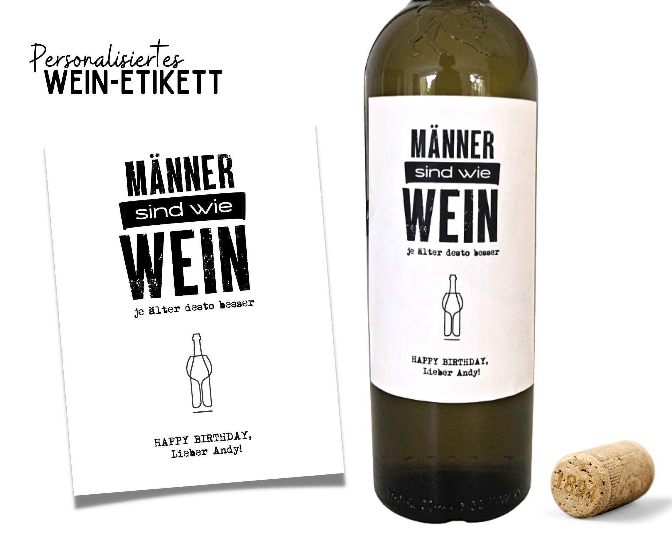 Personalisiertes Weinflaschen Etikett | Geburtstag Mann - Roo's Gift Shop