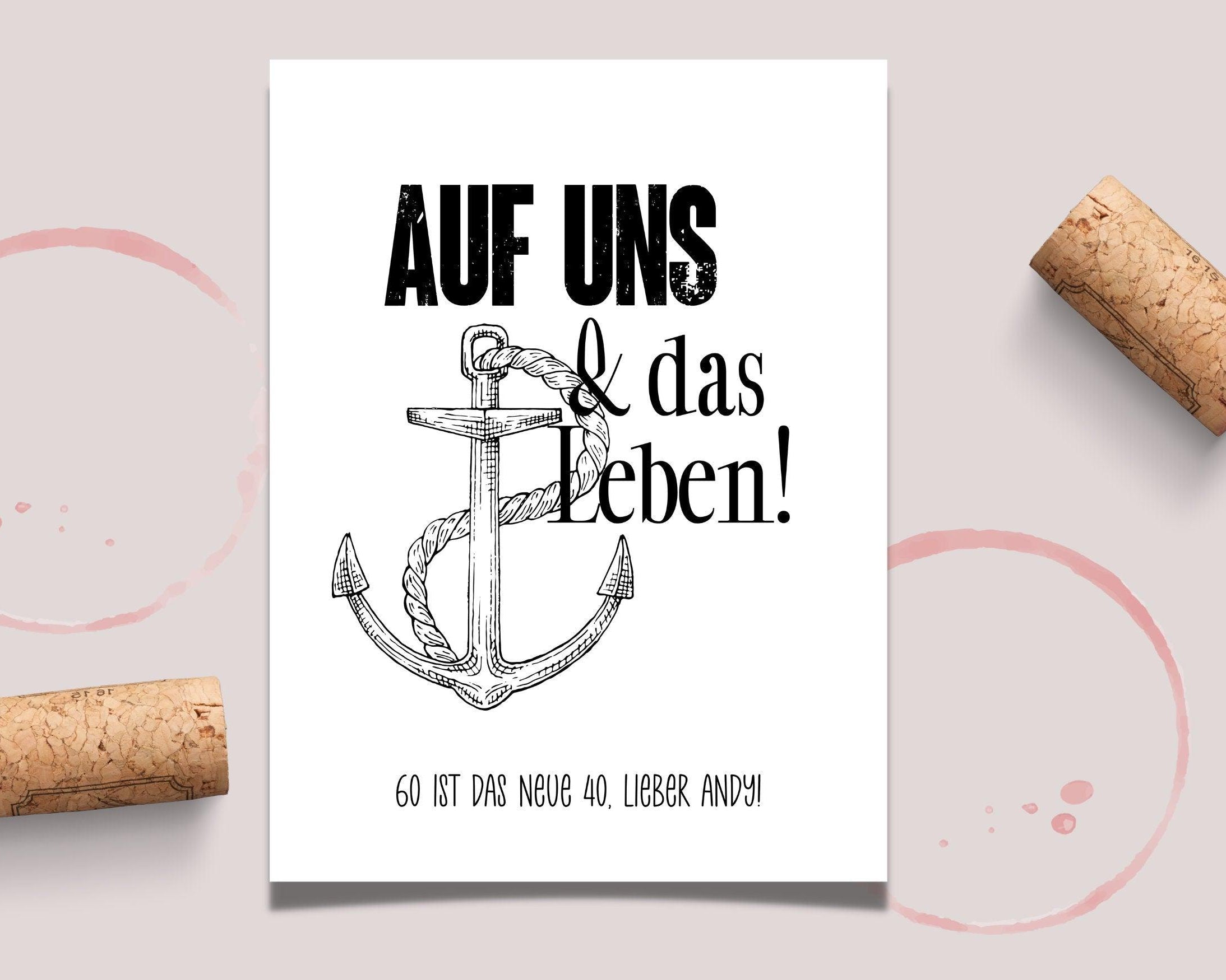 Personalisiertes Weinflaschen Etikett | Geburtstag Mann - Roo's Gift Shop