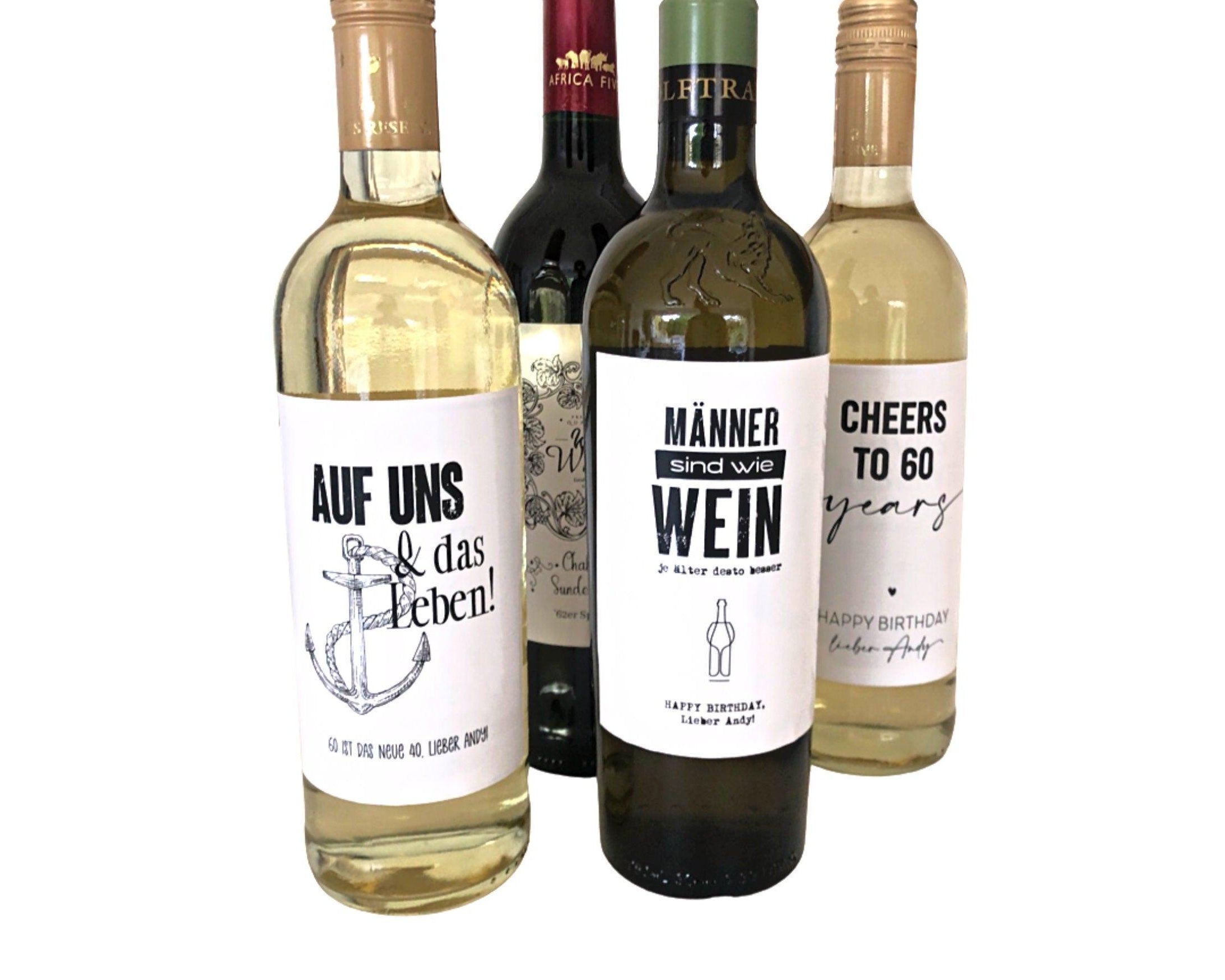 Personalisiertes Weinflaschen Etikett | Geburtstag Mann - Roo's Gift Shop