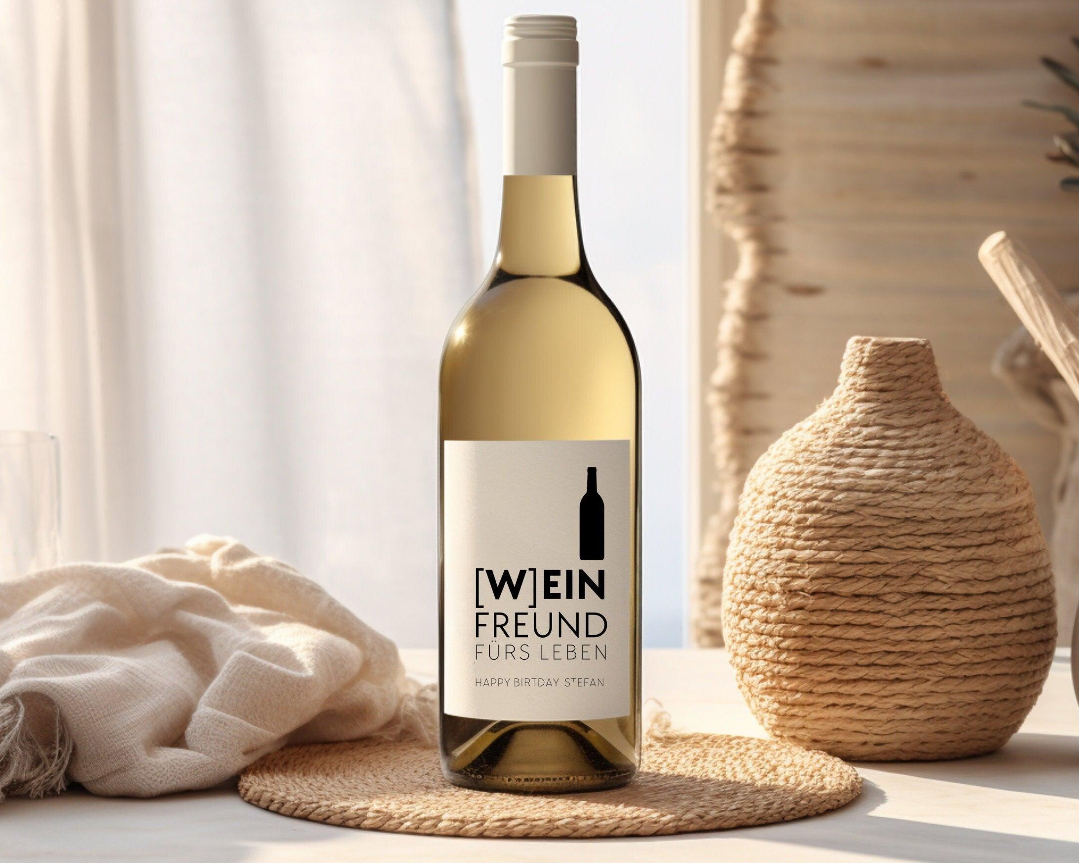 Personalisiertes Weinflaschen Etikett | Geburtstag | (W)Ein Freund fürs Leben - Roo's Gift Shop