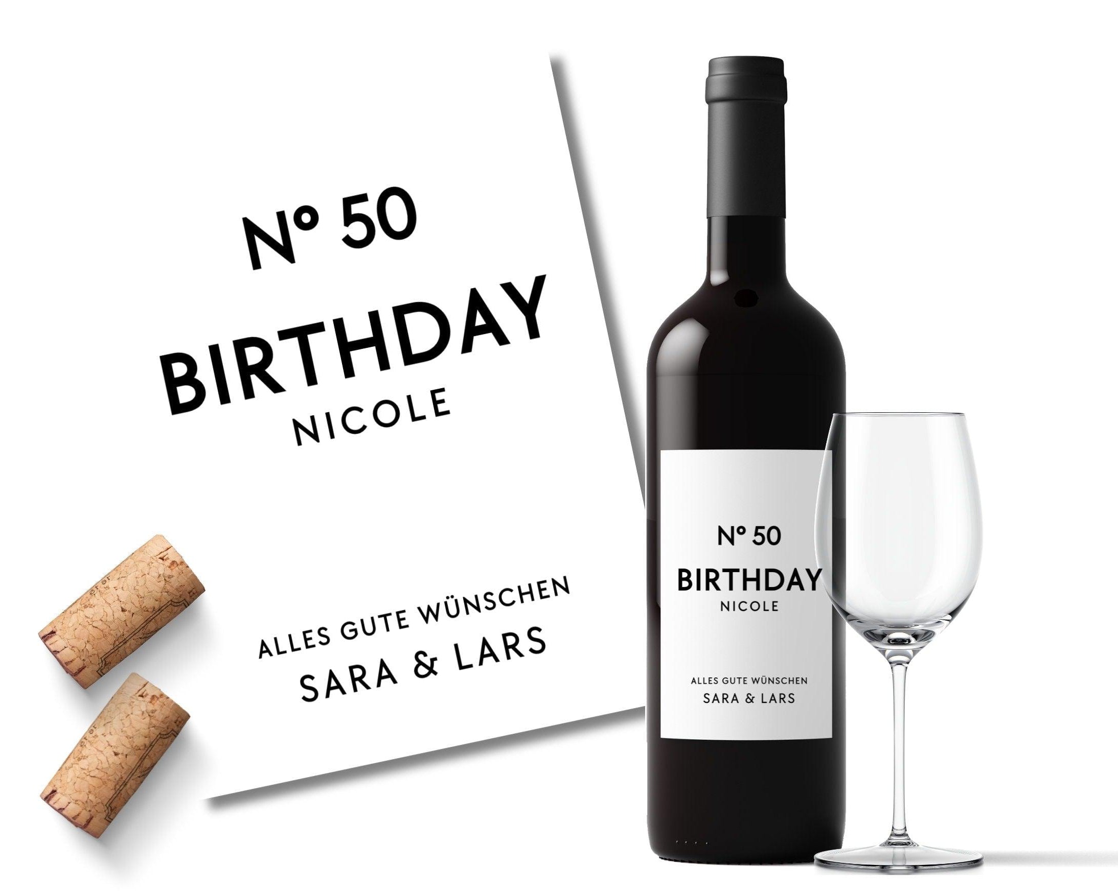 Personalisiertes Weinflaschen Etikett | Geburtstag | Weinetikett Birthday - Roo's Gift Shop