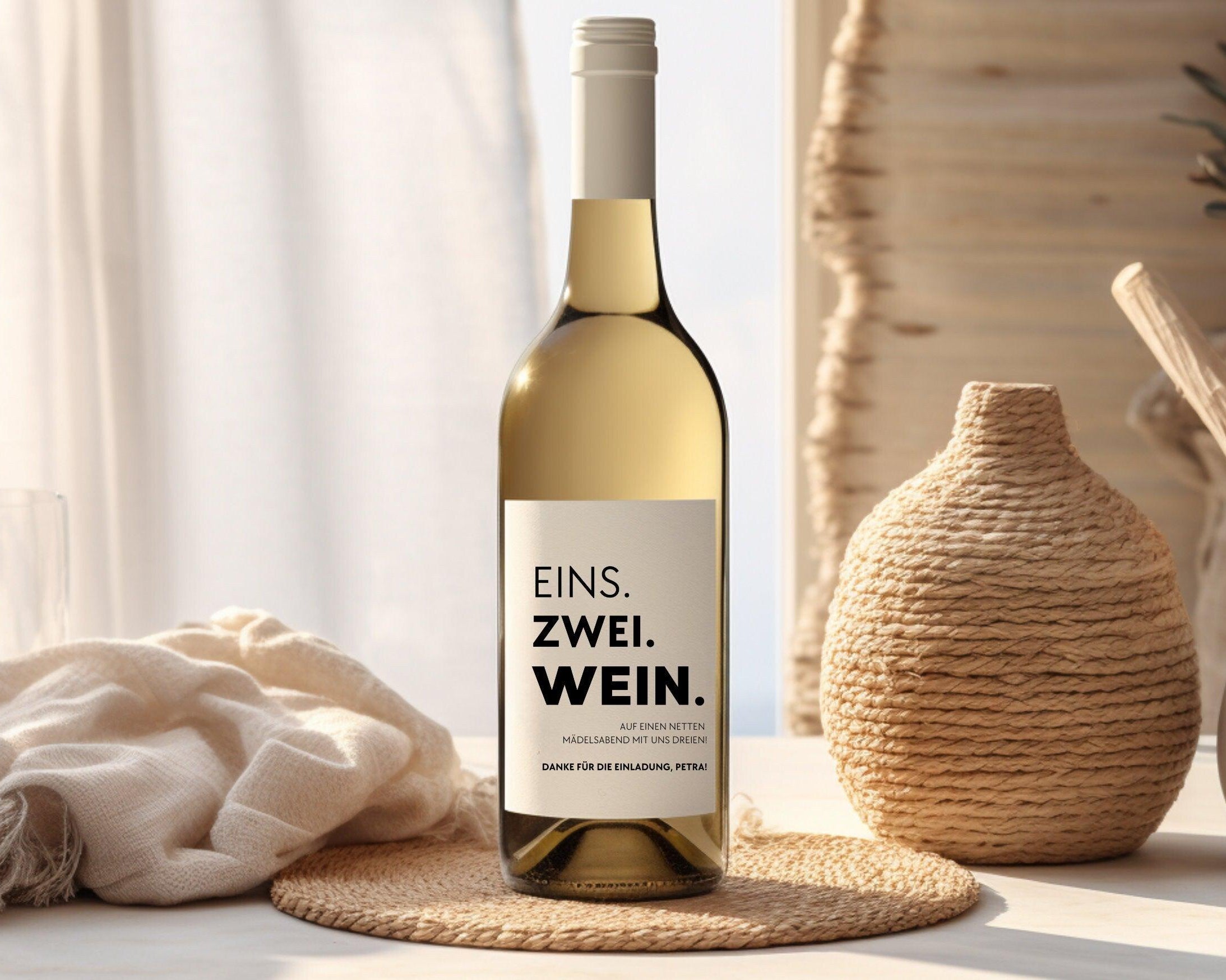 Personalisiertes Weinflaschen Etikett | Mädels Abend | Geschenk Einladung - Roo's Gift Shop