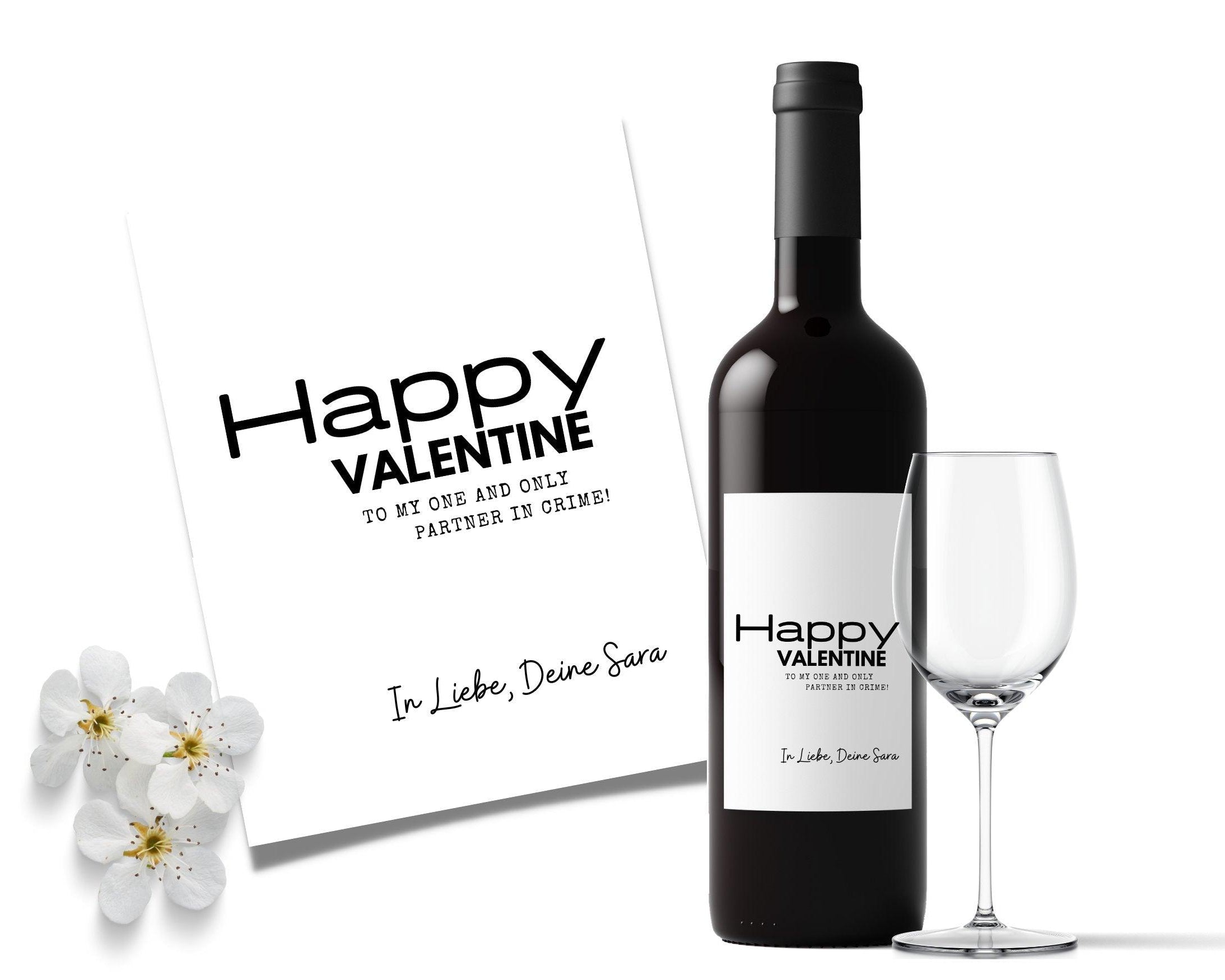 Personalisiertes Weinflaschen Etikett | Valentinstag | Weinflasche Sticker mit Namen - Roo's Gift Shop