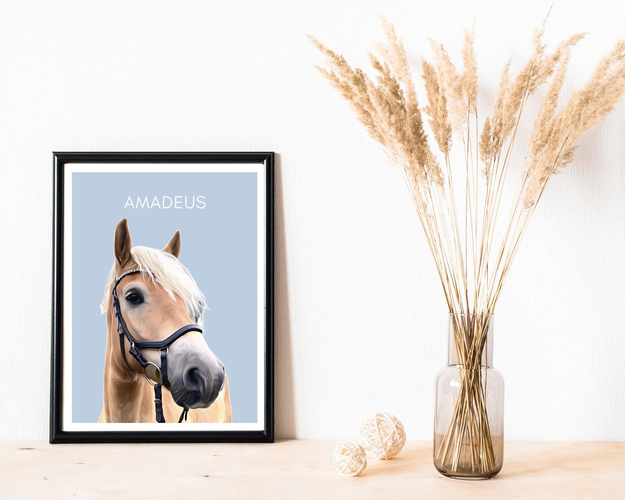 Pferde Portrait | nach Foto mit Namen - Roo's Gift Shop