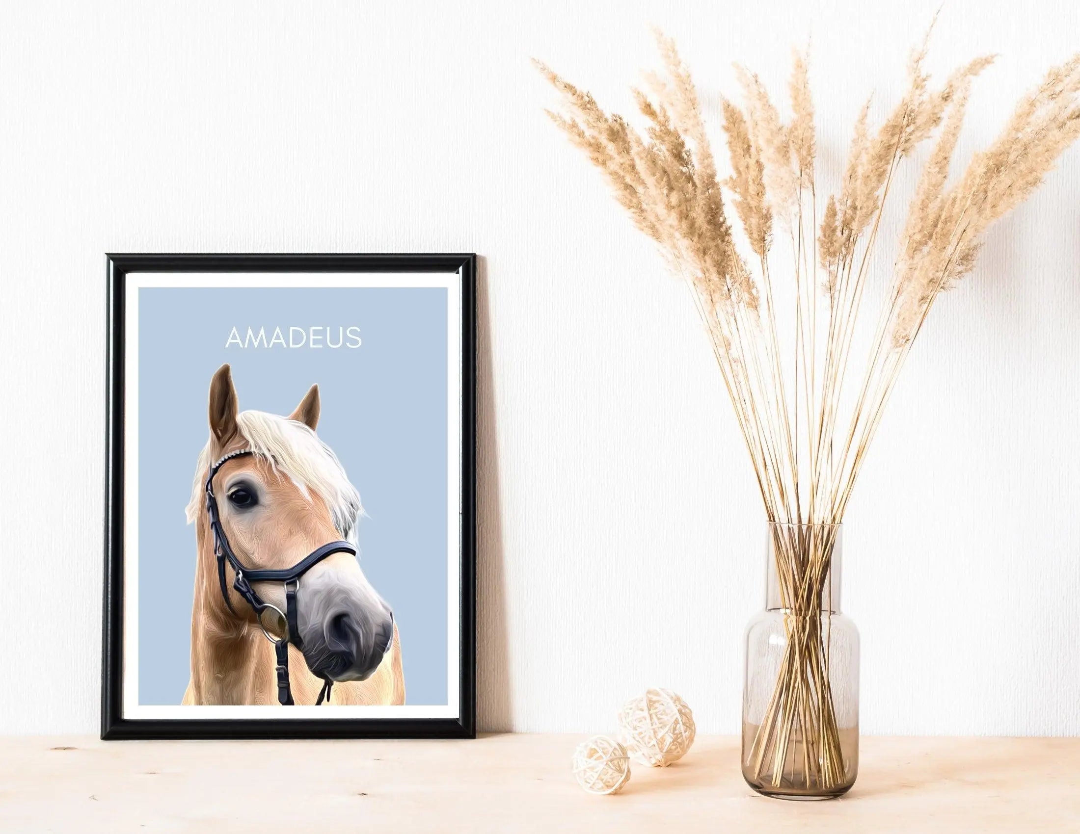 Pferde Portrait | nach Foto mit Namen - Roo's Gift Shop