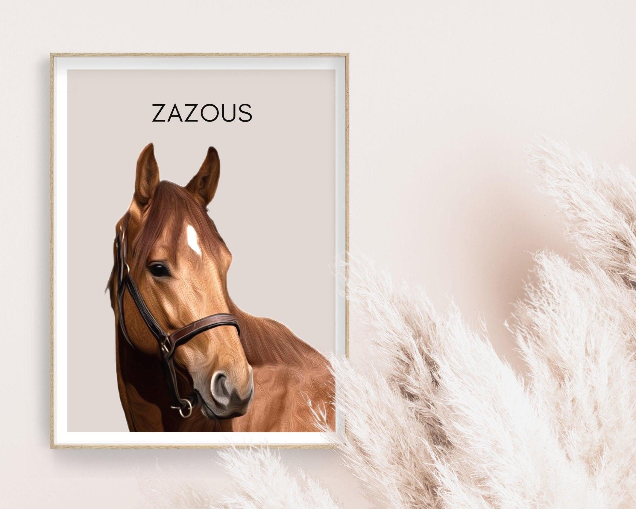 Pferde Portrait | nach Foto mit Namen - Roo's Gift Shop