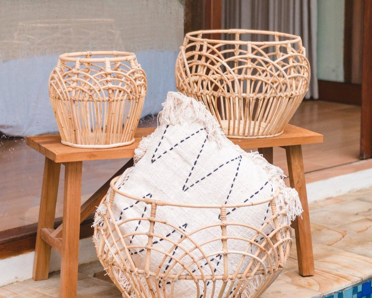 Pflanzenkorb | Wäschekorb | Aufbewahrungskorb RAHINA aus Rattan (3 Größen) - Roo's Gift Shop