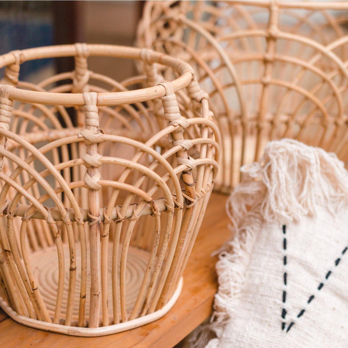 Pflanzenkorb | Wäschekorb | Aufbewahrungskorb RAHINA aus Rattan (3 Größen) - Roo's Gift Shop