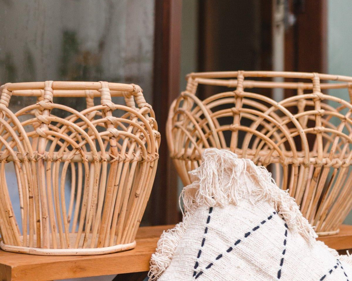 Pflanzenkorb | Wäschekorb | Aufbewahrungskorb RAHINA aus Rattan (3 Größen) - Roo's Gift Shop