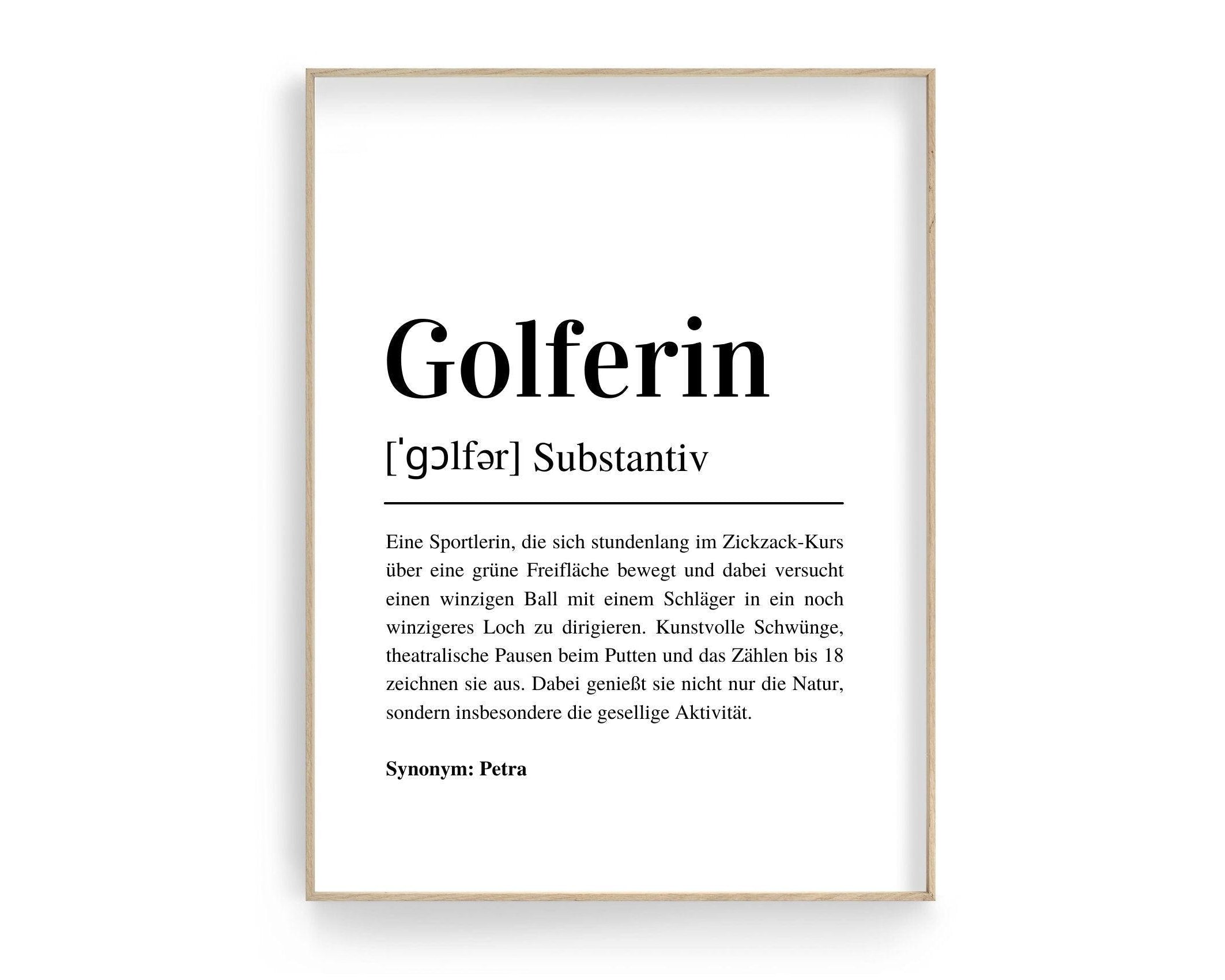 Poster Definition Golferin | personalisiert | Geschenk Golfer | Digitaler Download - Roo's Gift Shop