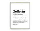 Poster Definition Golferin | personalisiert | Geschenk Golfer | Digitaler Download - Roo's Gift Shop
