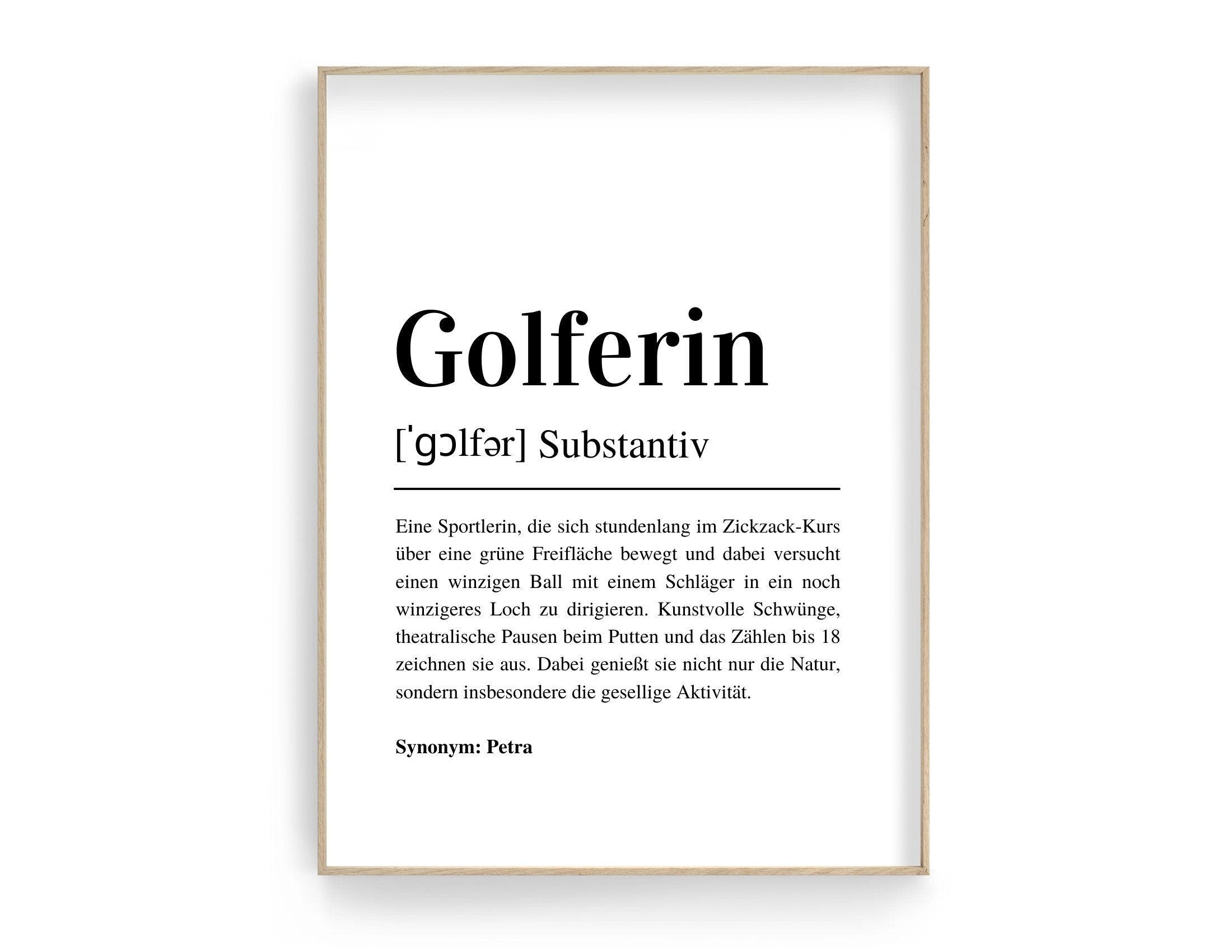 Poster Definition Golferin | personalisiert | Geschenk Golfer | Digitaler Download - Roo's Gift Shop
