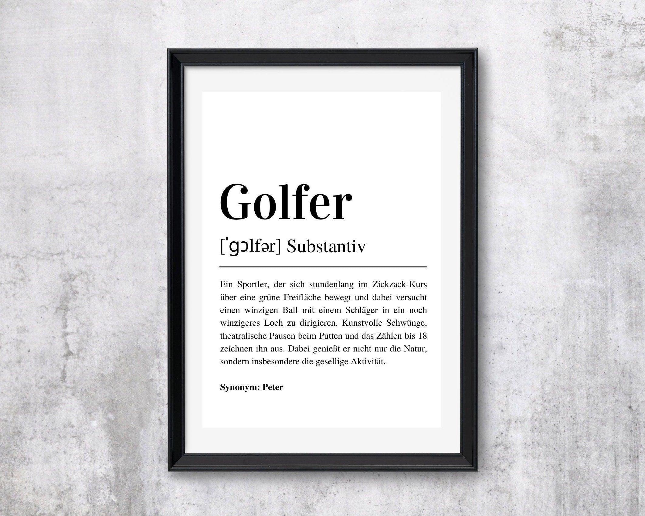 Poster Definition Golferin | personalisiert | Geschenk Golfer | Digitaler Download - Roo's Gift Shop
