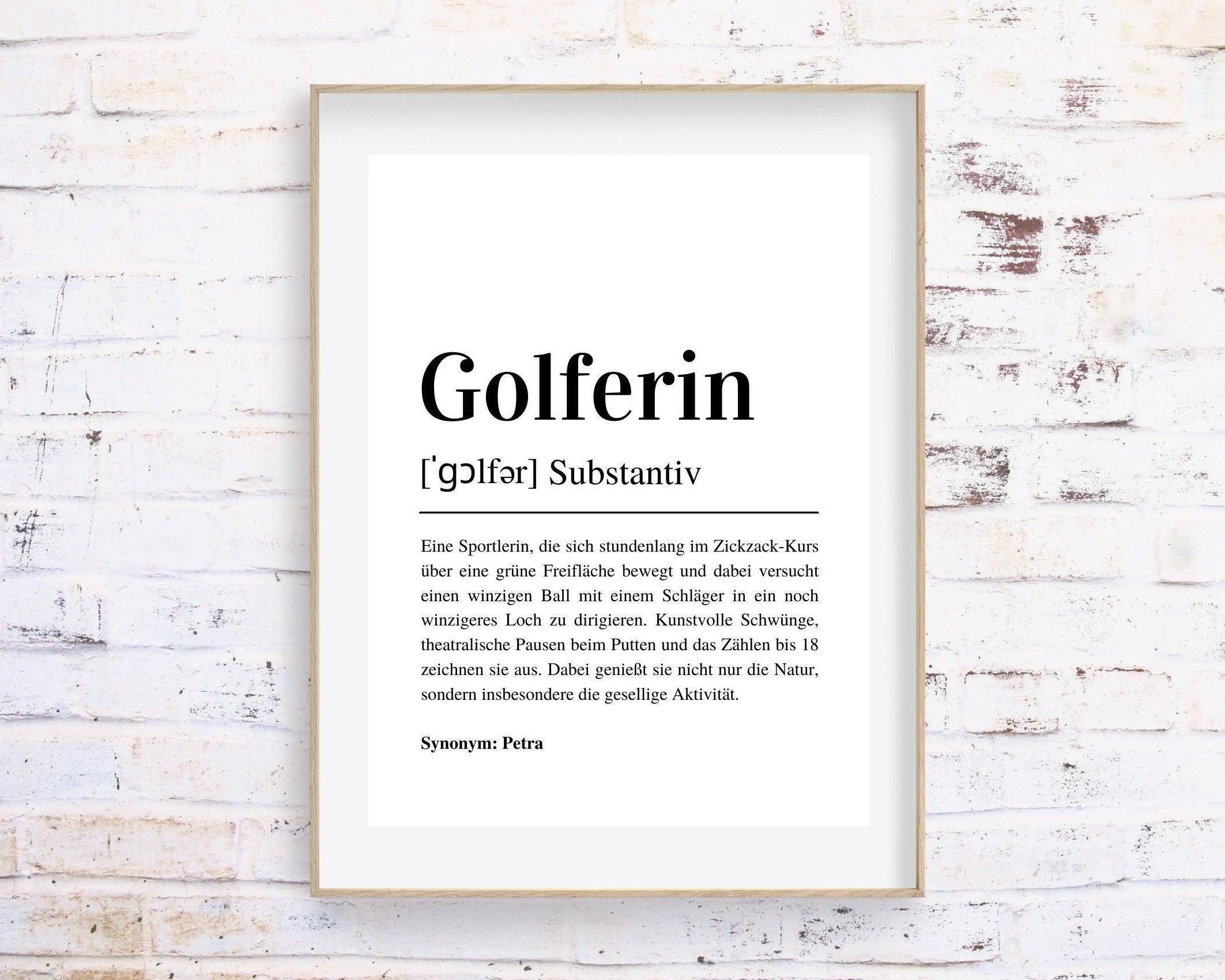 Poster Definition Golferin | personalisiert | Geschenk Golfer | Digitaler Download - Roo's Gift Shop