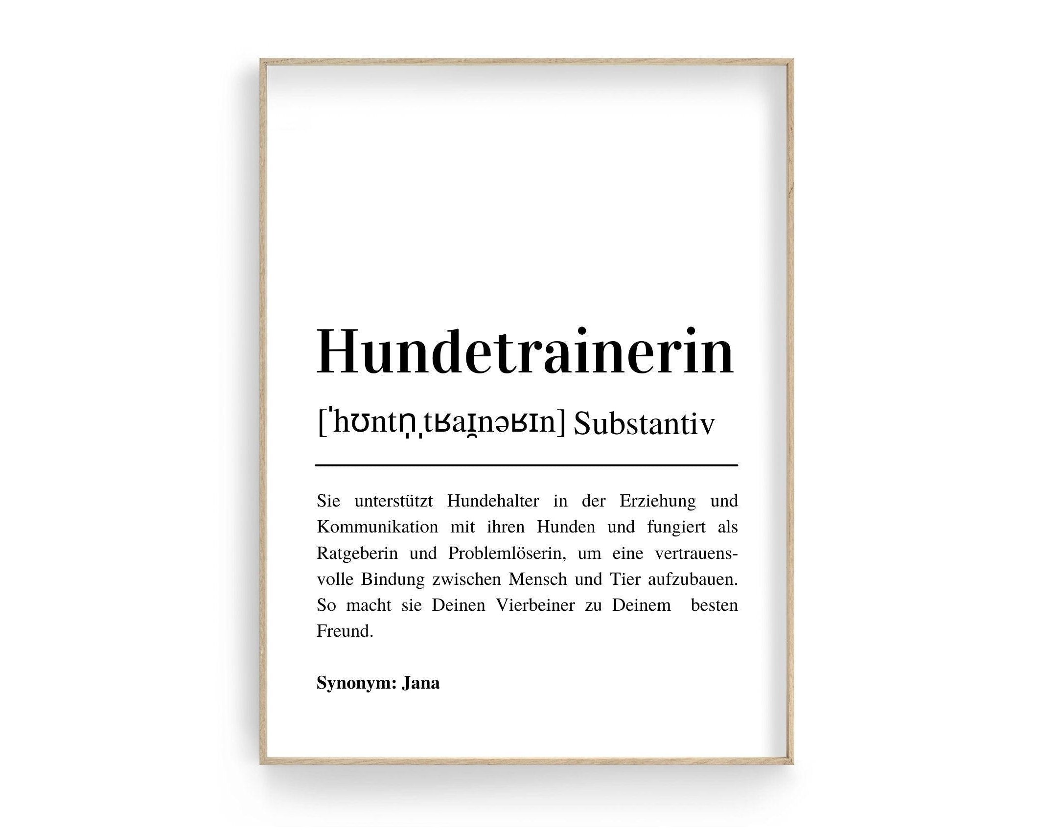 Poster Definition | Hundetrainer | personalisiert | Geschenk Hundetrainerin | Digitaler Download - Roo's Gift Shop