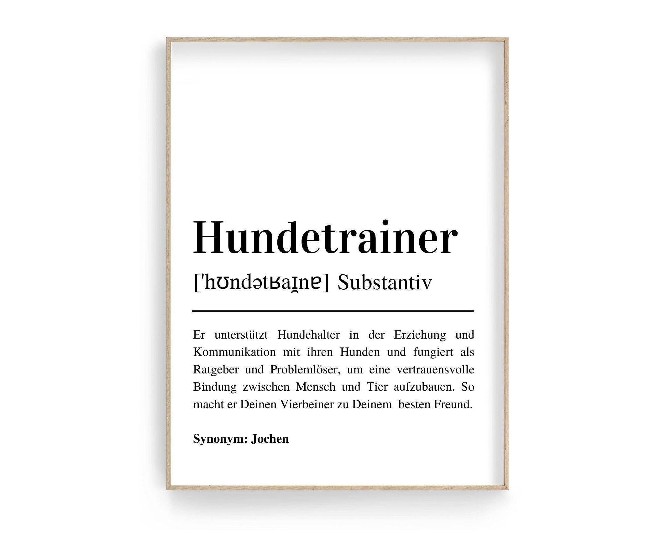 Poster Definition | Hundetrainer | personalisiert | Geschenk Hundetrainerin | Digitaler Download - Roo's Gift Shop