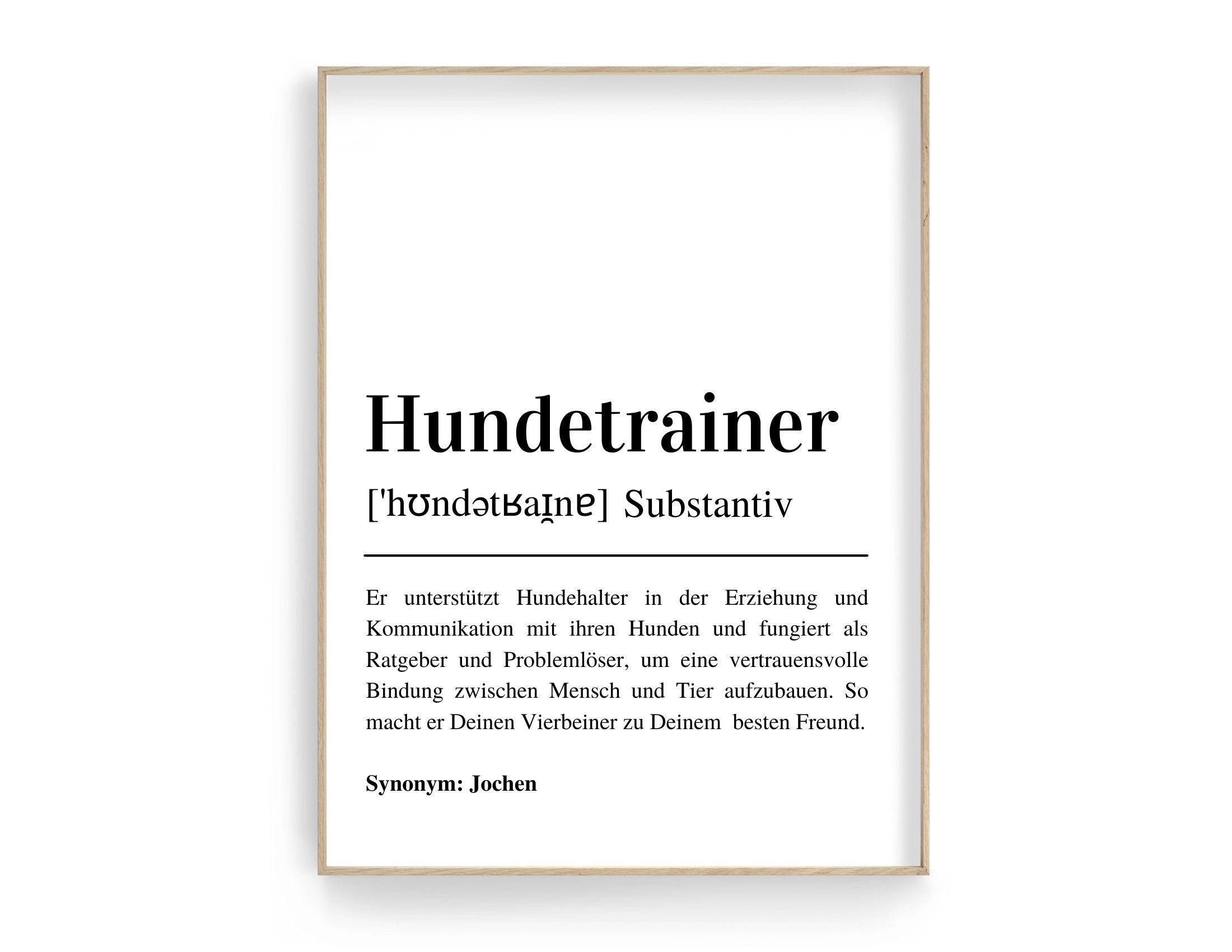 Poster Definition | Hundetrainer | personalisiert | Geschenk Hundetrainerin | Digitaler Download - Roo's Gift Shop