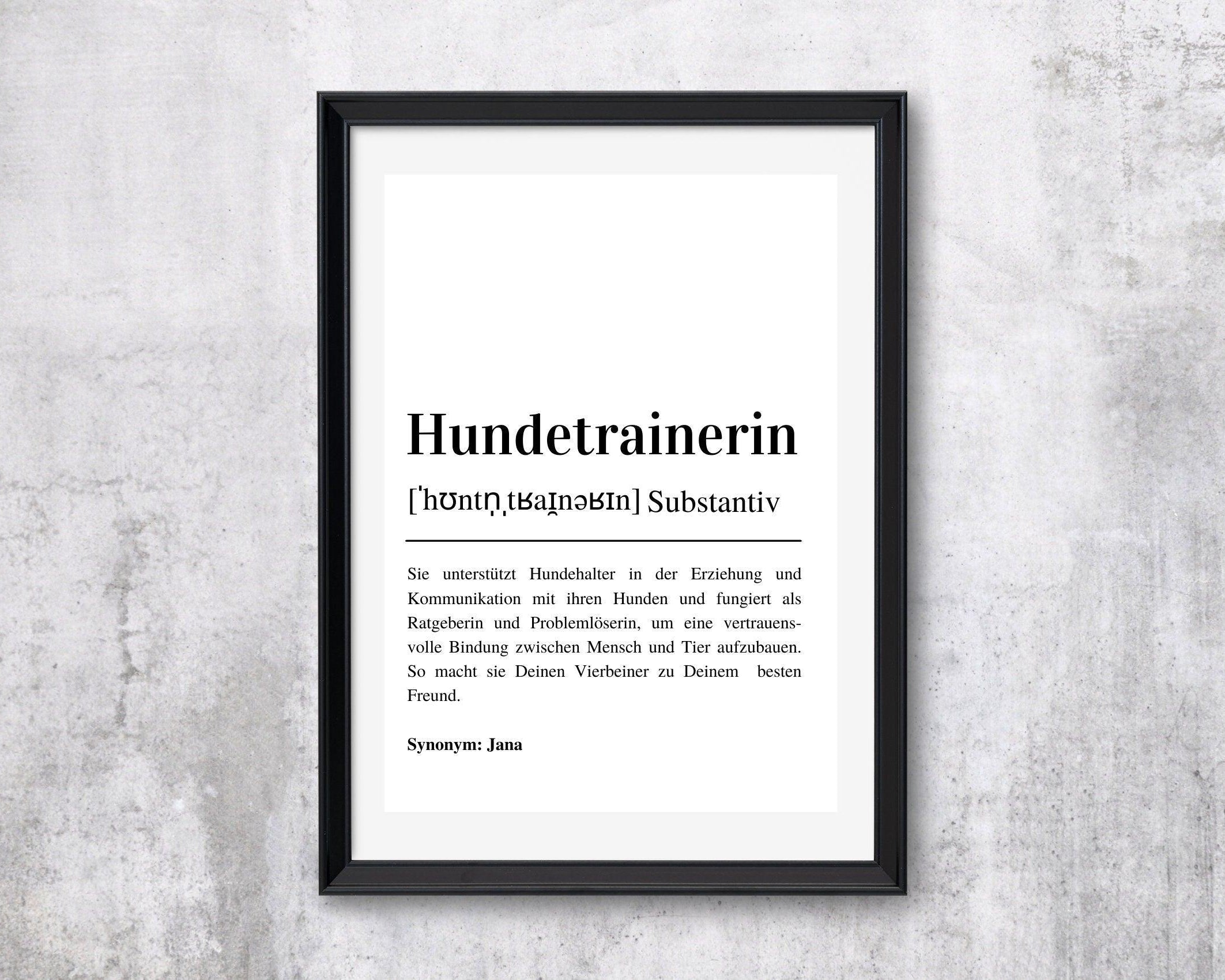 Poster Definition | Hundetrainer | personalisiert | Geschenk Hundetrainerin | Digitaler Download - Roo's Gift Shop
