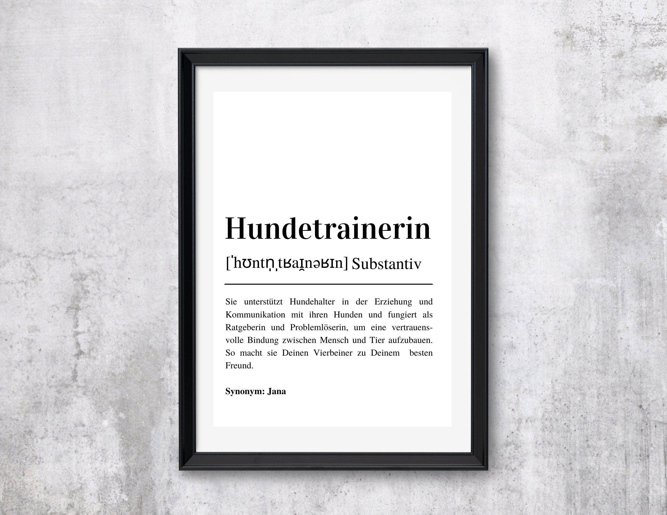 Poster Definition | Hundetrainer | personalisiert | Geschenk Hundetrainerin | Digitaler Download - Roo's Gift Shop