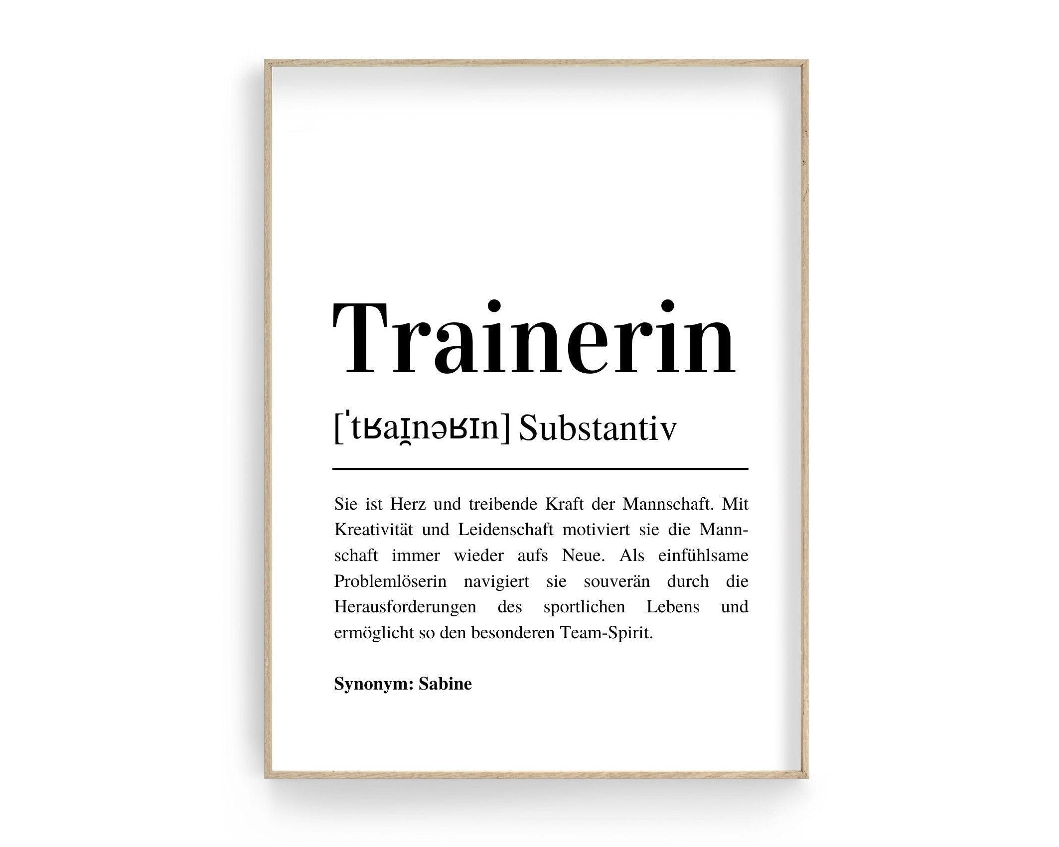 Poster Definition | personalisiert | Geschenk Trainer oder Trainerin | Digitaler Download - Roo's Gift Shop