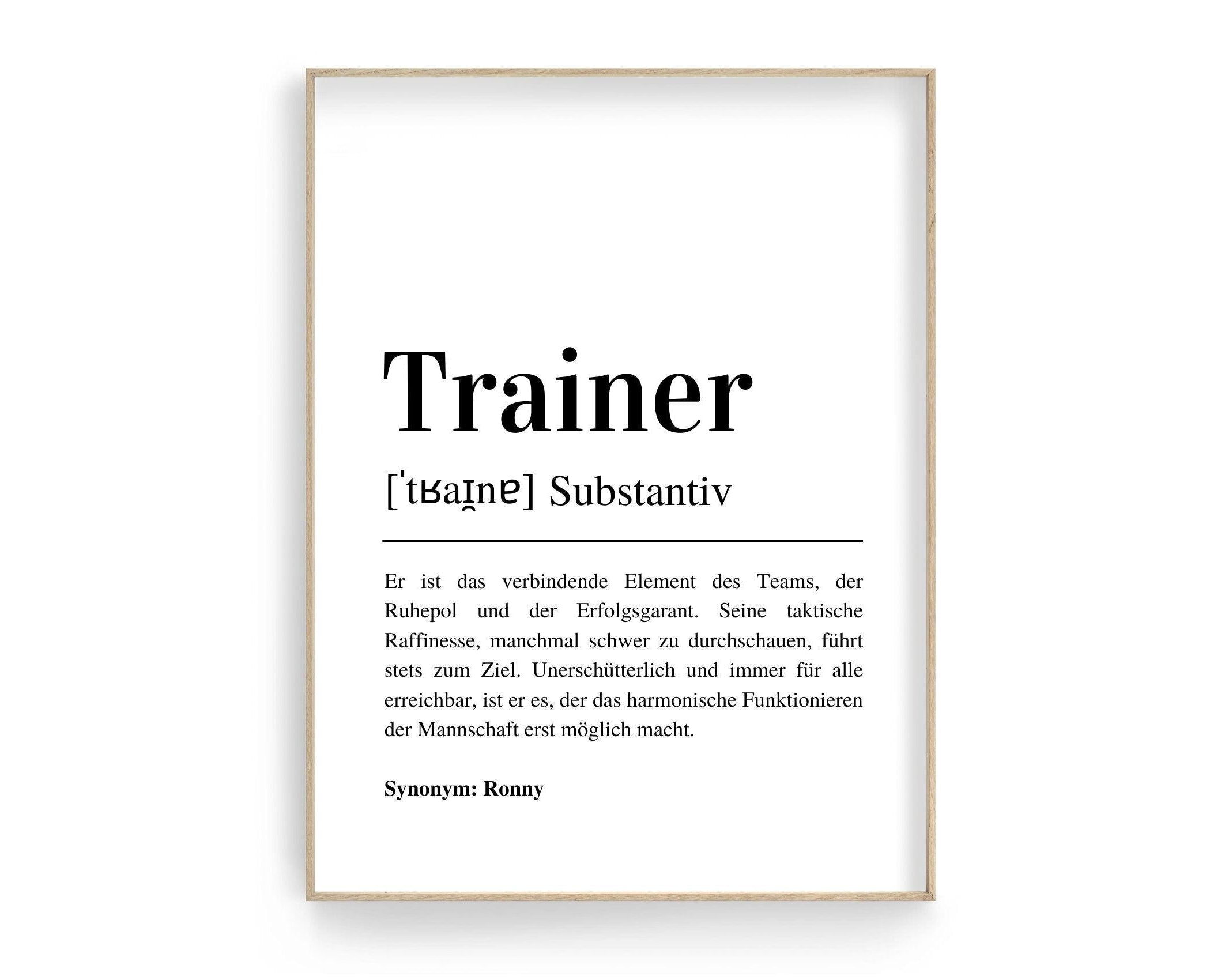 Poster Definition | personalisiert | Geschenk Trainer oder Trainerin | Digitaler Download - Roo's Gift Shop