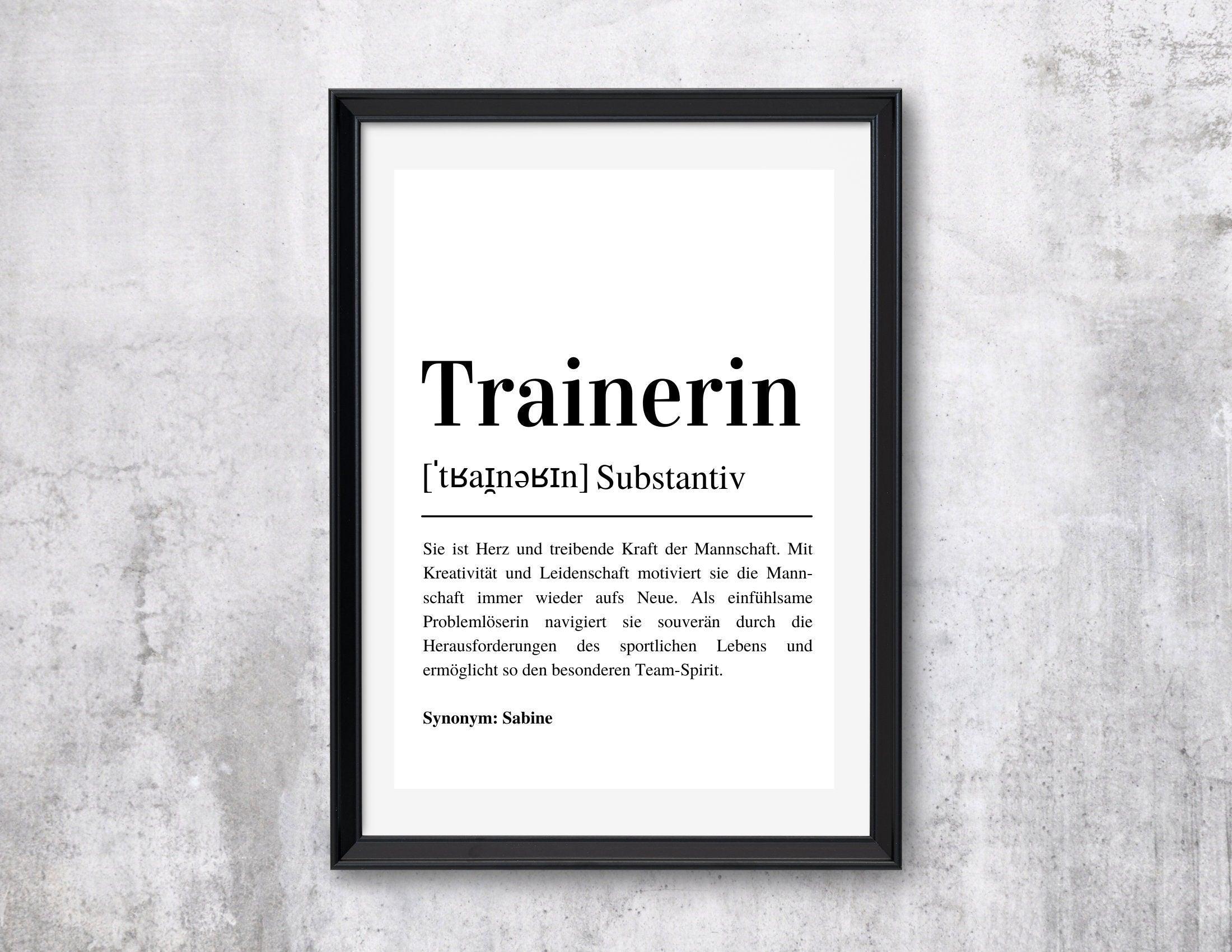 Poster Definition | personalisiert | Geschenk Trainer oder Trainerin | Digitaler Download - Roo's Gift Shop