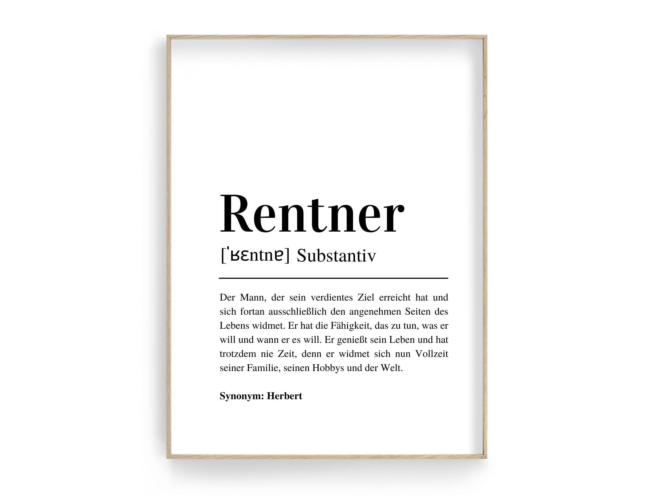 Poster Definition Rentner | personalisiert | Geschenk Rentnerin Ruhestand | Digitaler Download - Roo's Gift Shop