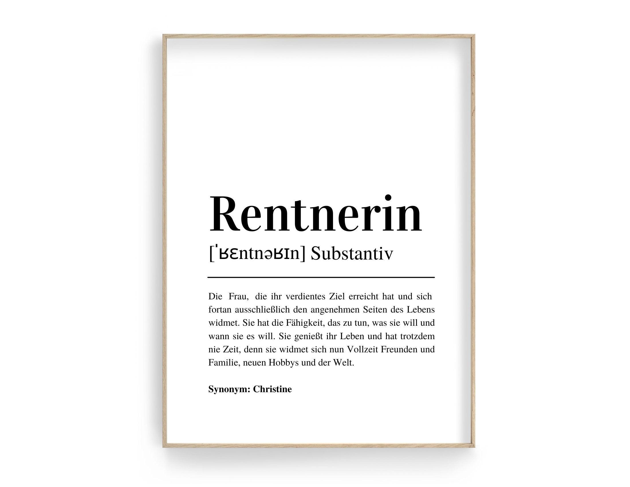 Poster Definition Rentner | personalisiert | Geschenk Rentnerin Ruhestand | Digitaler Download - Roo's Gift Shop