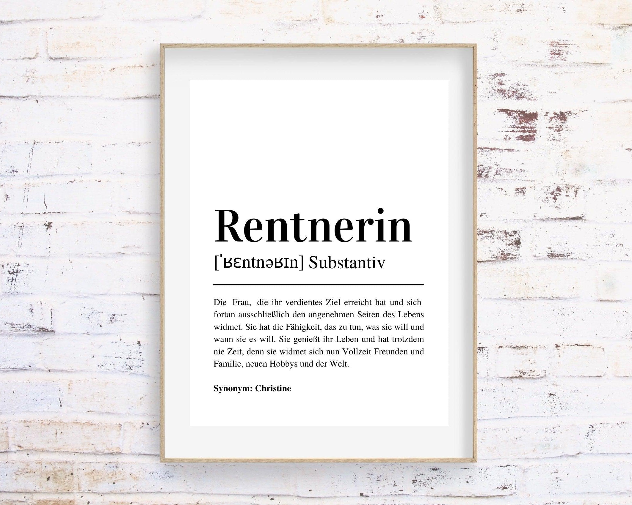 Poster Definition Rentner | personalisiert | Geschenk Rentnerin Ruhestand | Digitaler Download - Roo's Gift Shop
