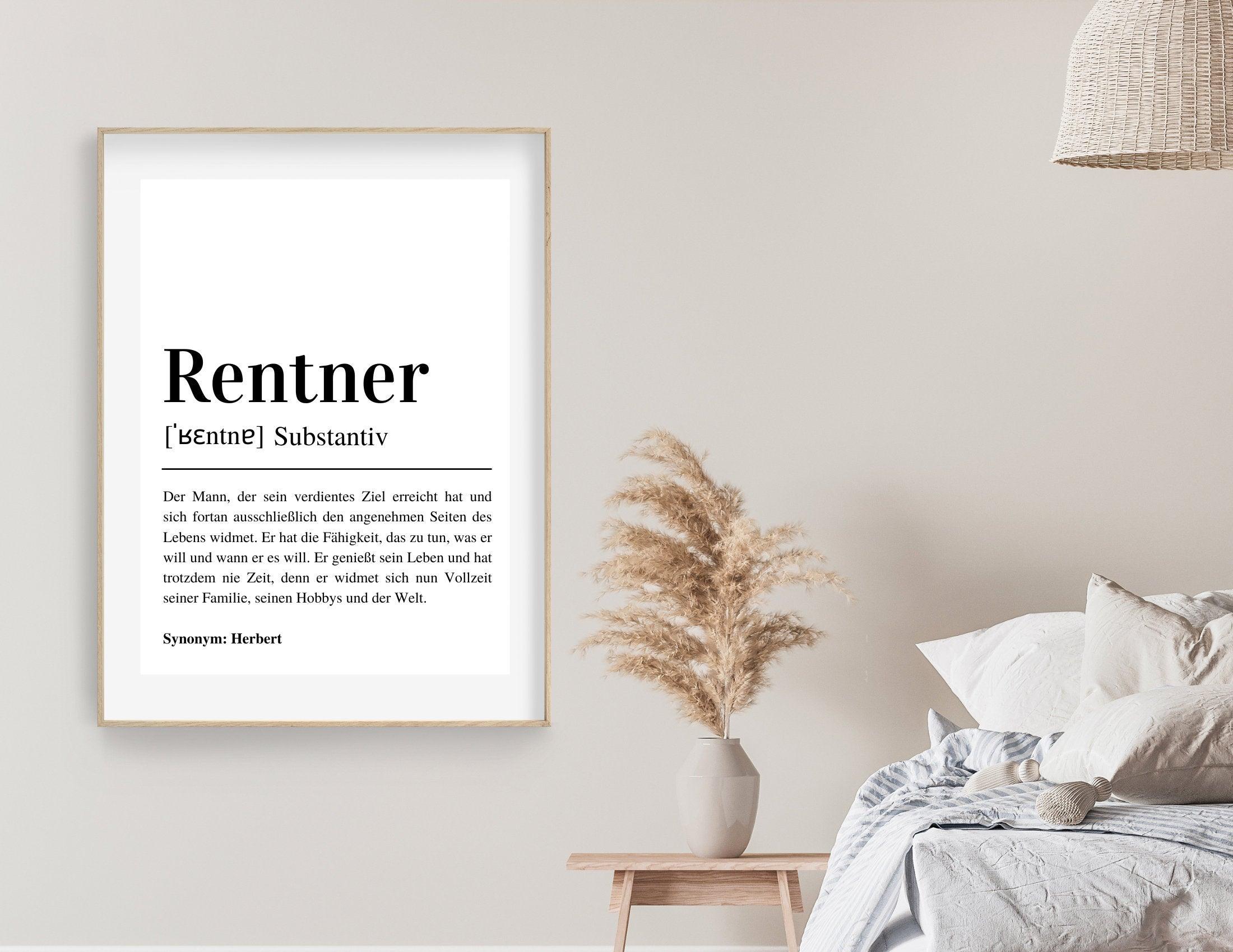 Poster Definition Rentner | personalisiert | Geschenk Rentnerin Ruhestand | Digitaler Download - Roo's Gift Shop